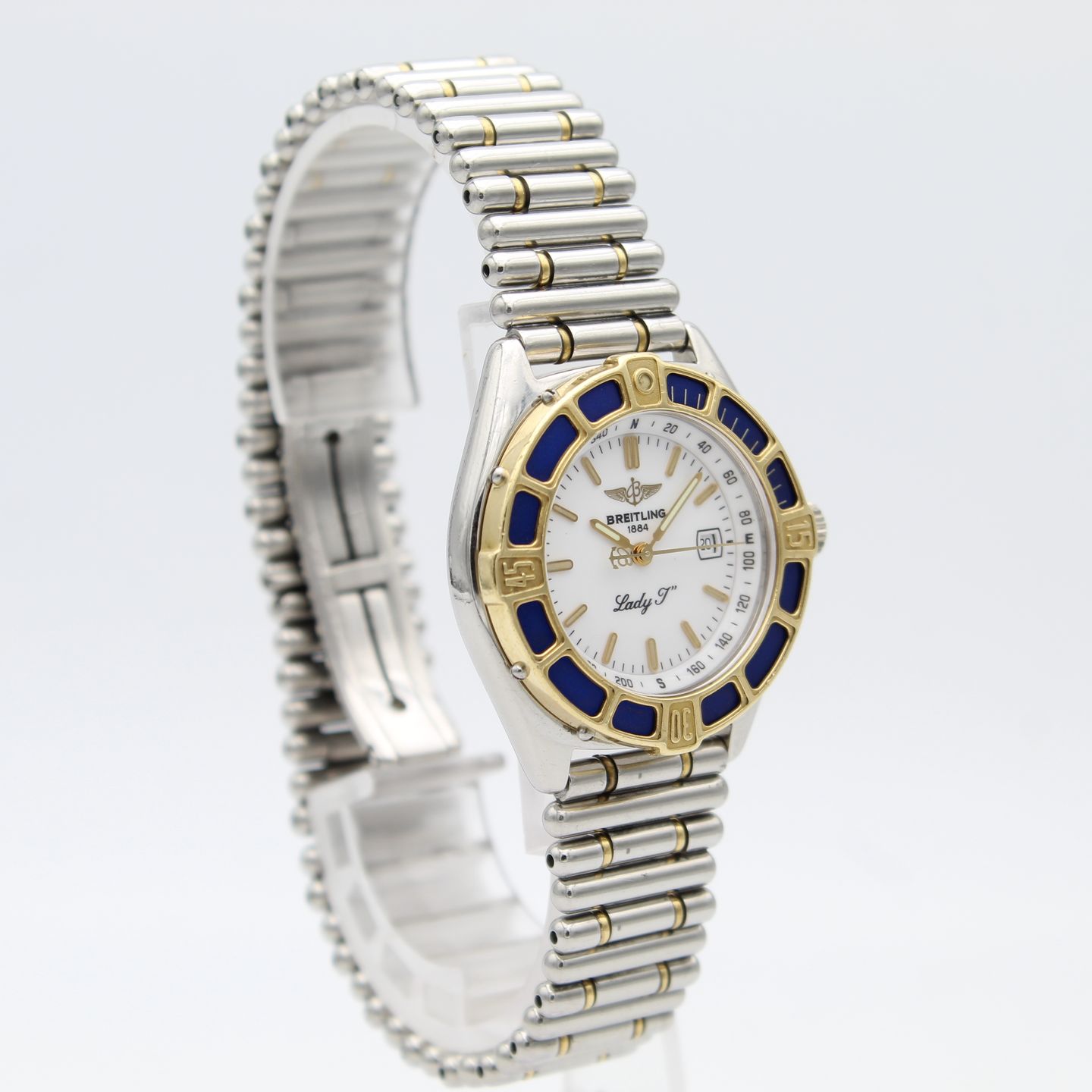 Breitling Lady J D52065 (1995) - Blue dial 31 mm Gold/Steel case (2/8)