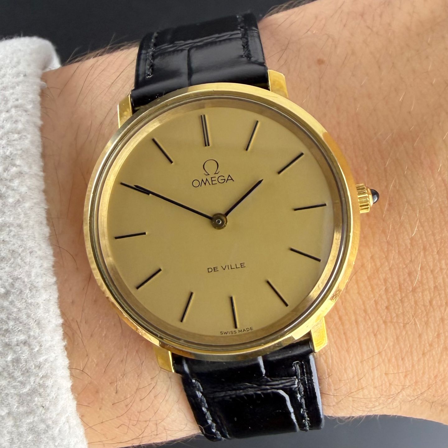 Omega De Ville 111.0107 (1974) - Gold dial 33 mm Gold/Steel case (2/8)
