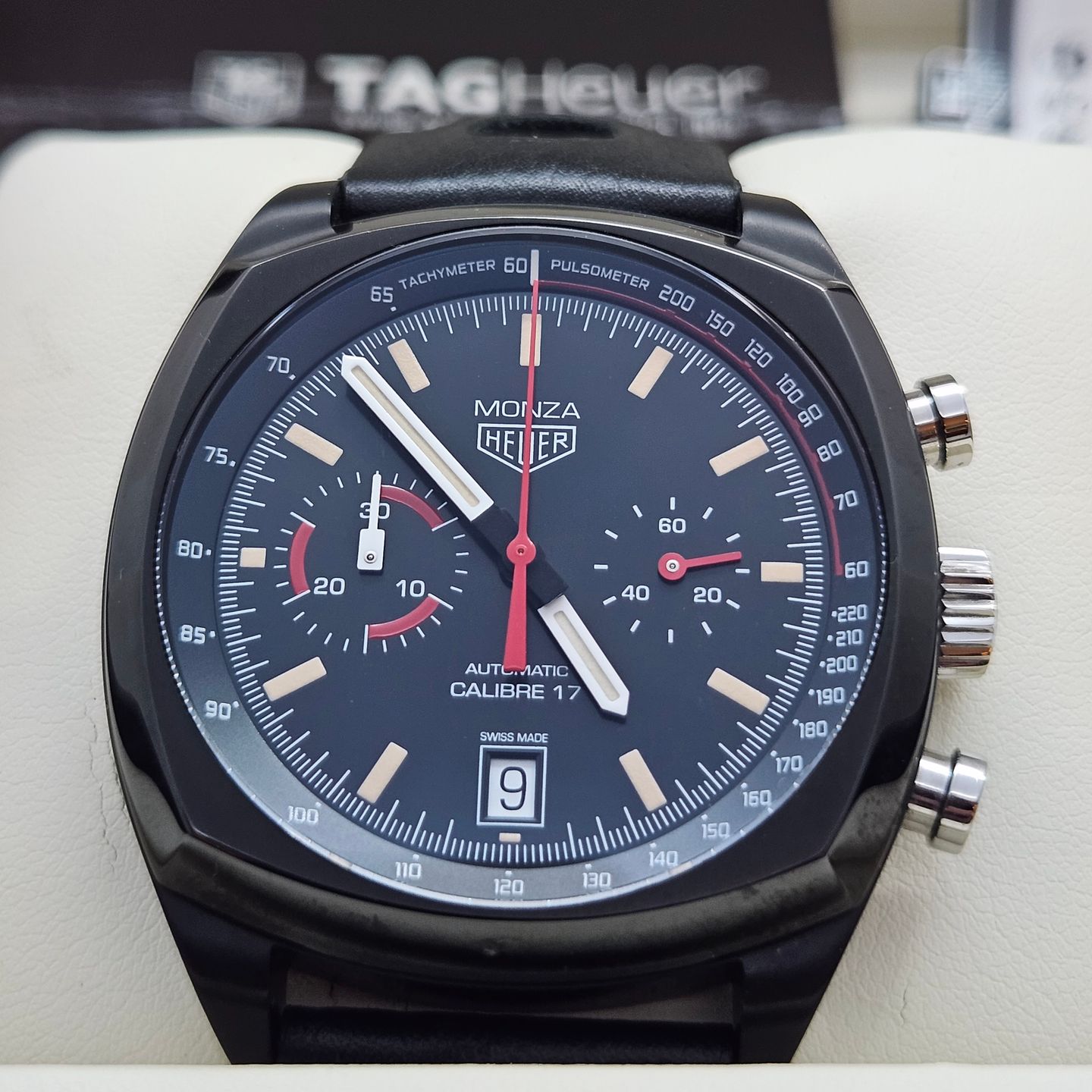 TAG Heuer Monza CR2080.FC6375 (2022) - Black dial 42 mm Titanium case (1/8)
