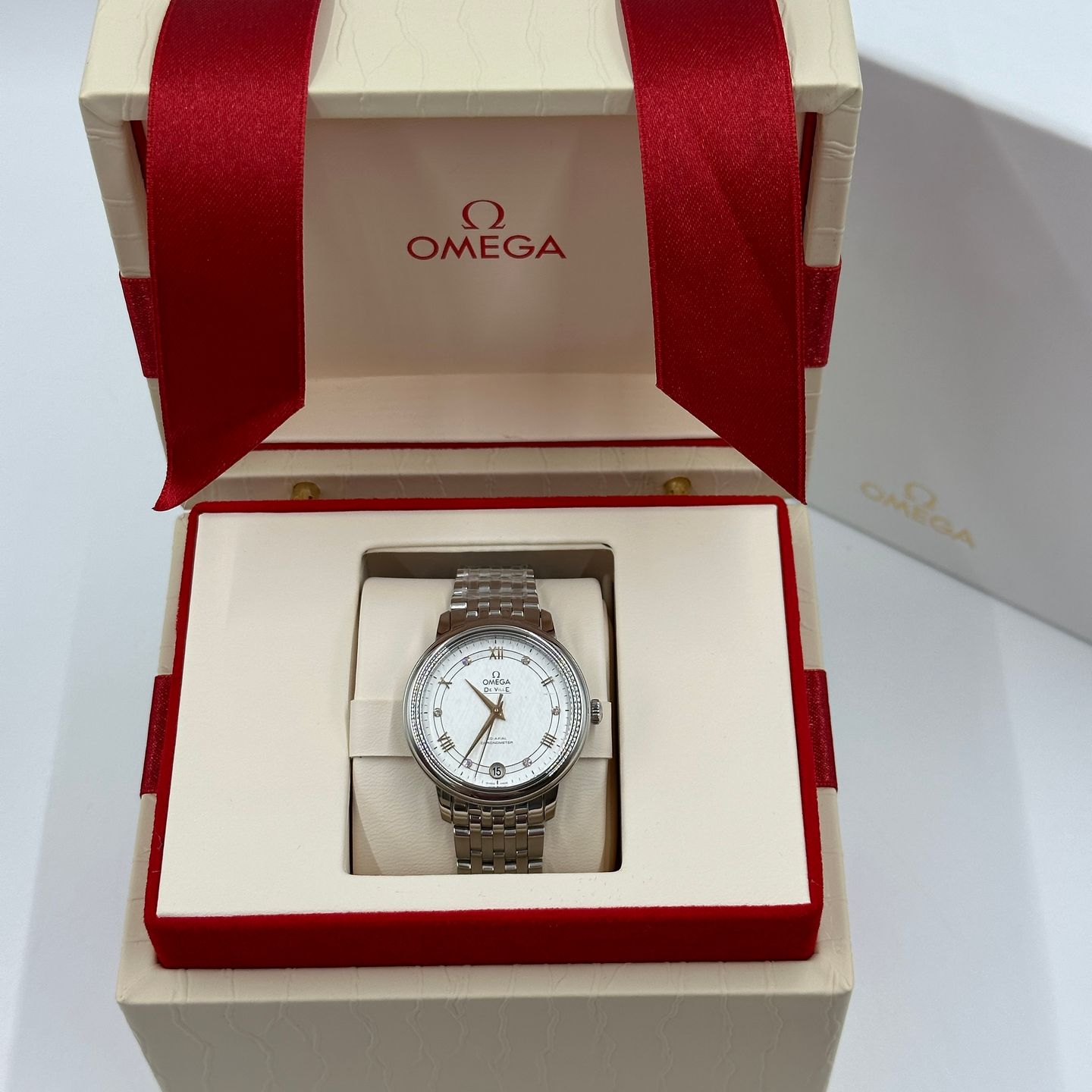 Omega De Ville Prestige 424.10.33.20.52.001 (2023) - Zilver wijzerplaat 33mm Staal (2/8)