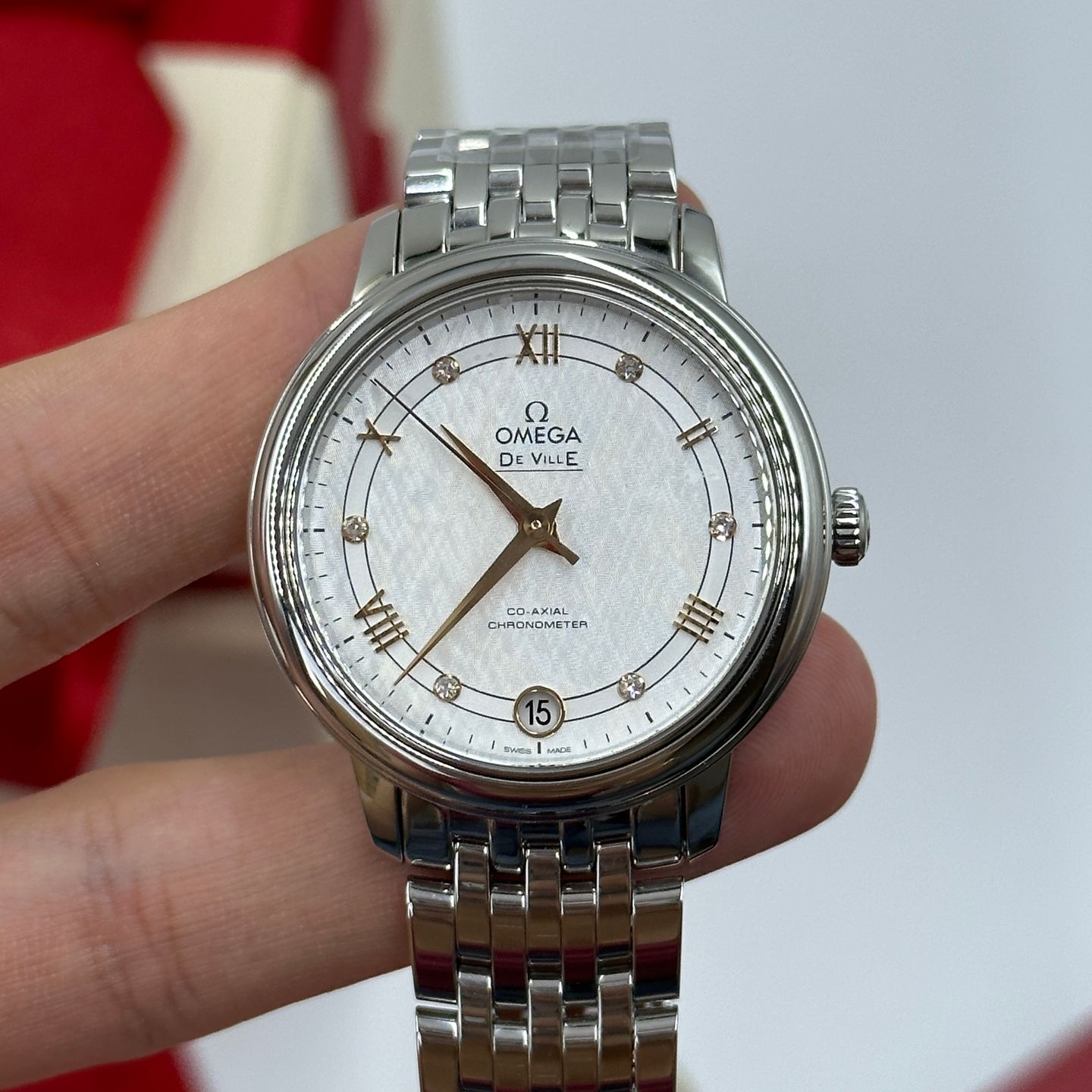 Omega De Ville Prestige 424.10.33.20.52.001 (2023) - Zilver wijzerplaat 33mm Staal (1/8)