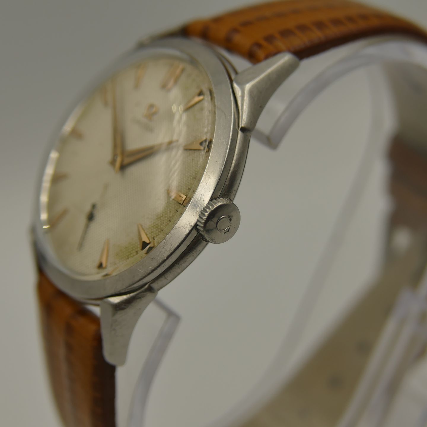 Omega Vintage ref. 2605 12 spider lugs cal 266 steel 36mm (1950) - Unknown dial 36 mm Steel case (3/8)