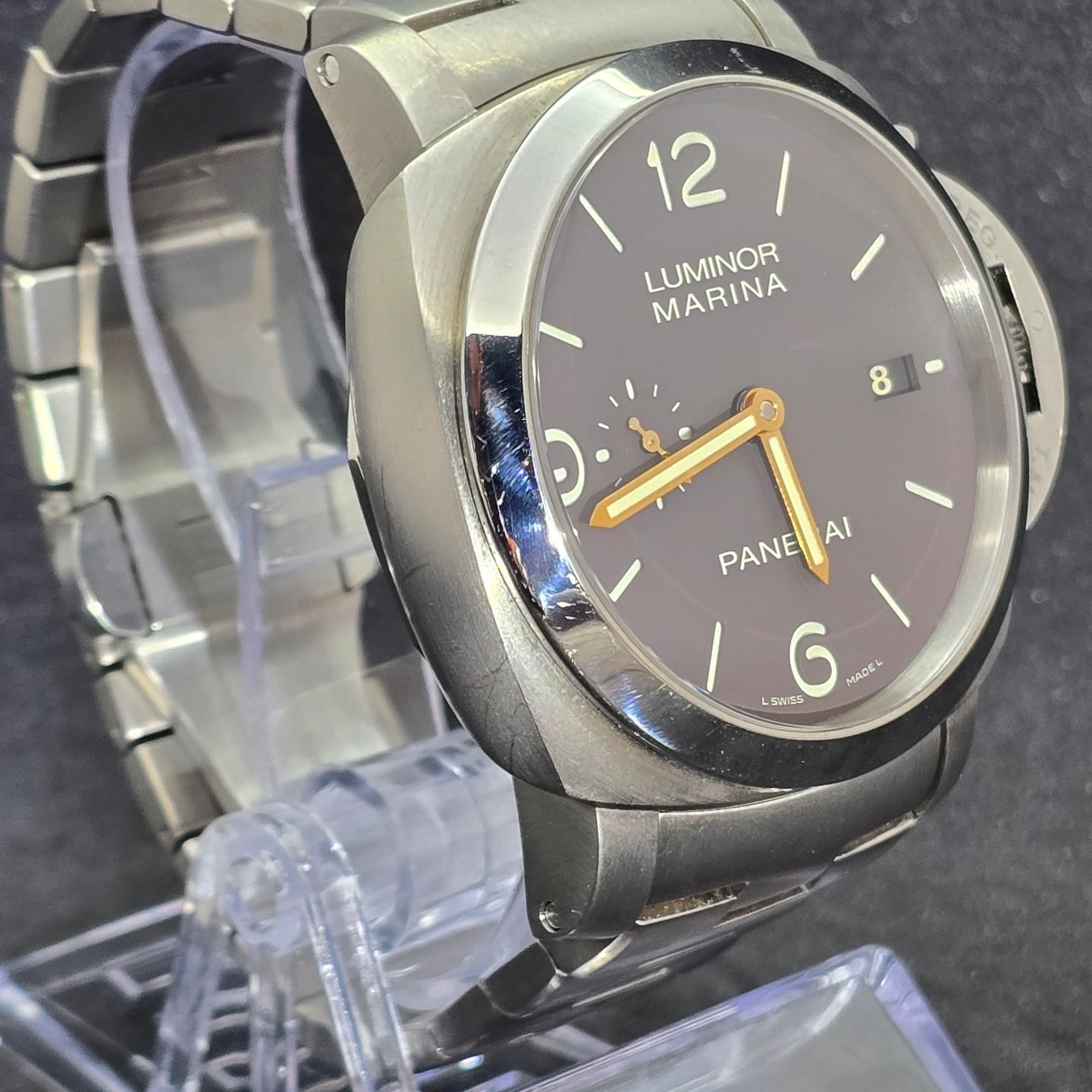Panerai Luminor Marina 1950 3 Days Automatic PAM00352 (Onbekend (willekeurig serienummer)) - Bruin wijzerplaat 44mm Titanium (2/8)