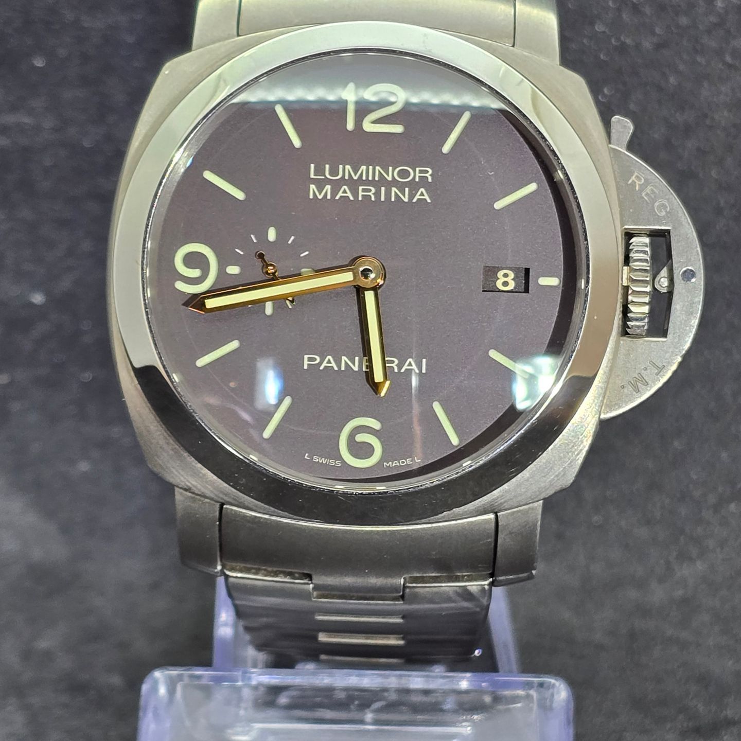 Panerai Luminor Marina 1950 3 Days Automatic PAM00352 (Onbekend (willekeurig serienummer)) - Bruin wijzerplaat 44mm Titanium (1/8)