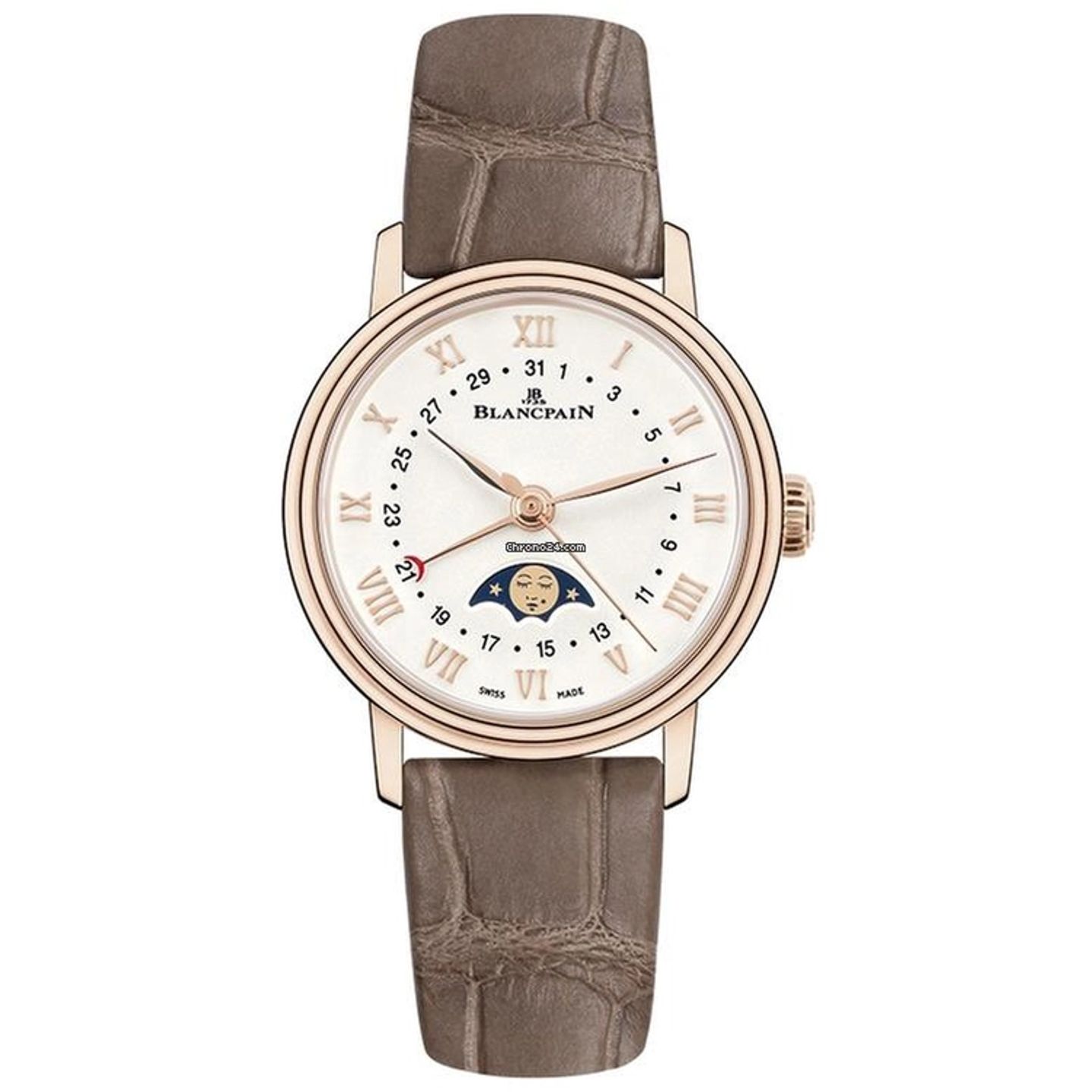 Blancpain Villeret 6106-3642-55A (2026) - Wit wijzerplaat 30mm Roségoud (1/1)