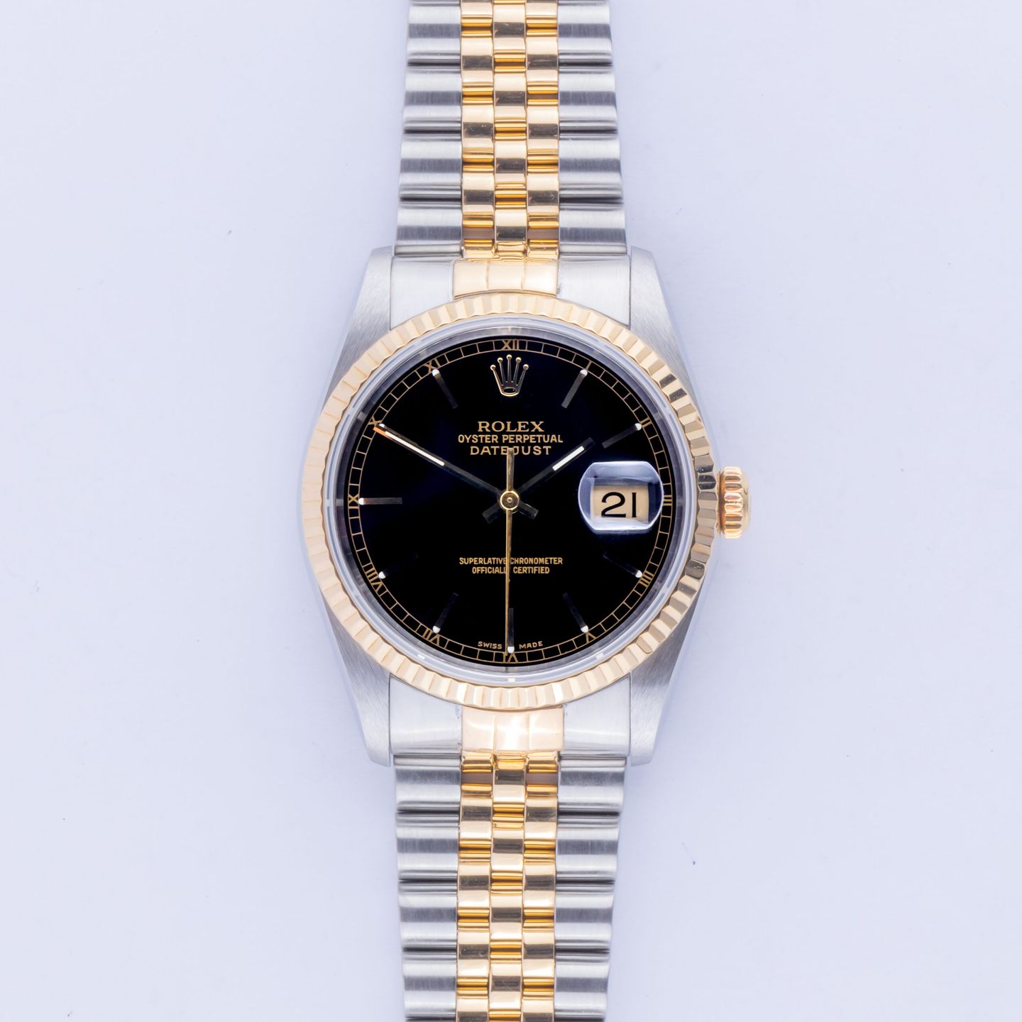 Rolex Datejust 36 16233 (1994) - Black dial 36 mm Gold/Steel case (3/8)