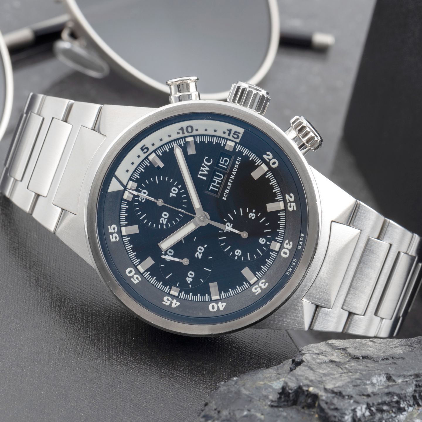 IWC Aquatimer Chronograph IW371928 (Unknown (random serial)) - Black dial 41 mm Steel case (2/8)