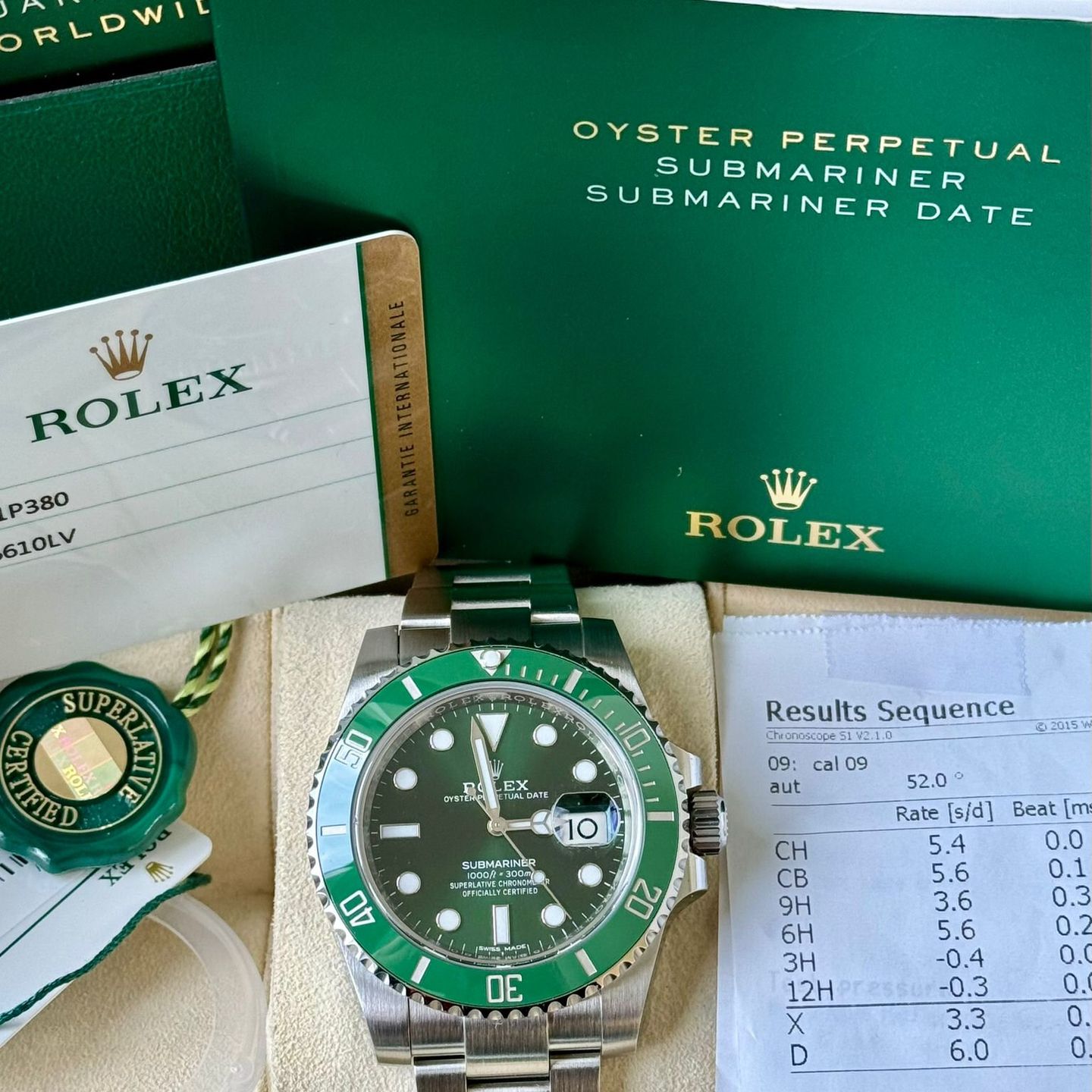 Rolex Submariner Date 116610LV (2016) - Green dial 40 mm Steel case (7/7)