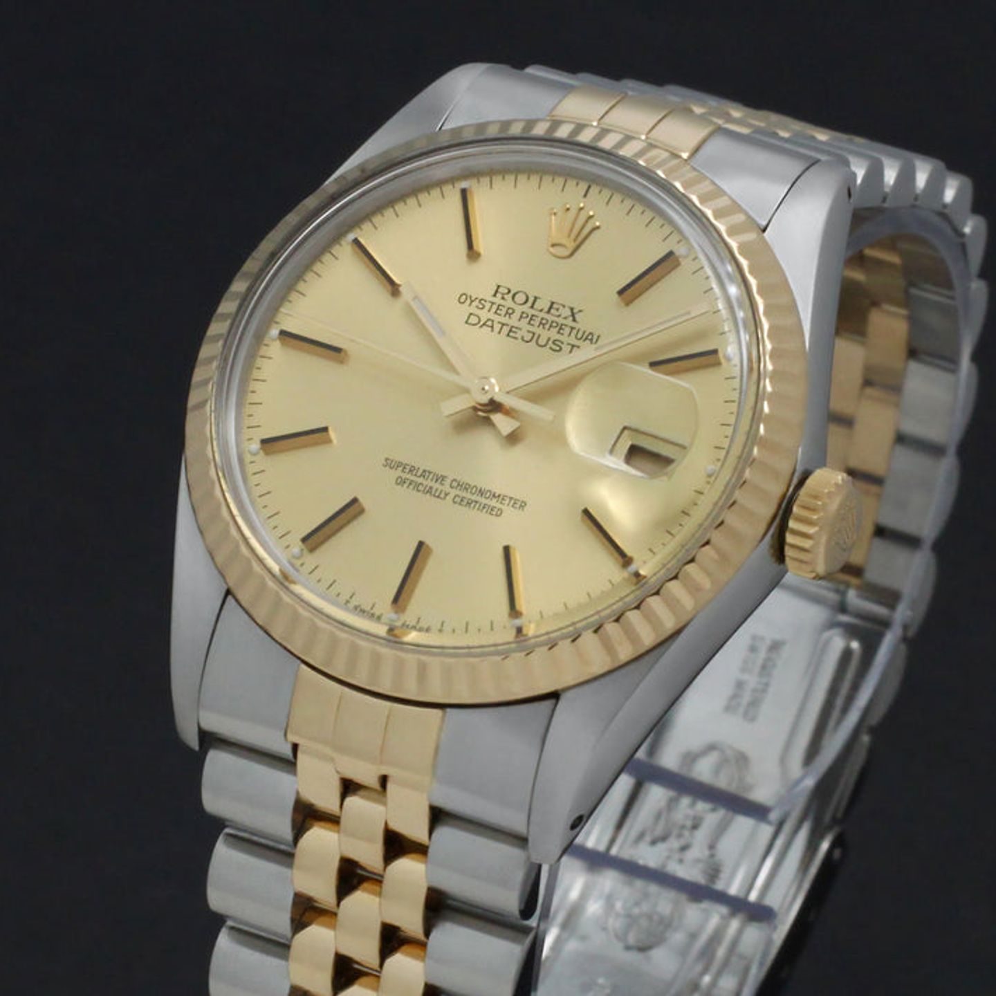 Rolex Datejust 36 16013 (1987) - Goud wijzerplaat 36mm Goud/Staal (7/7)