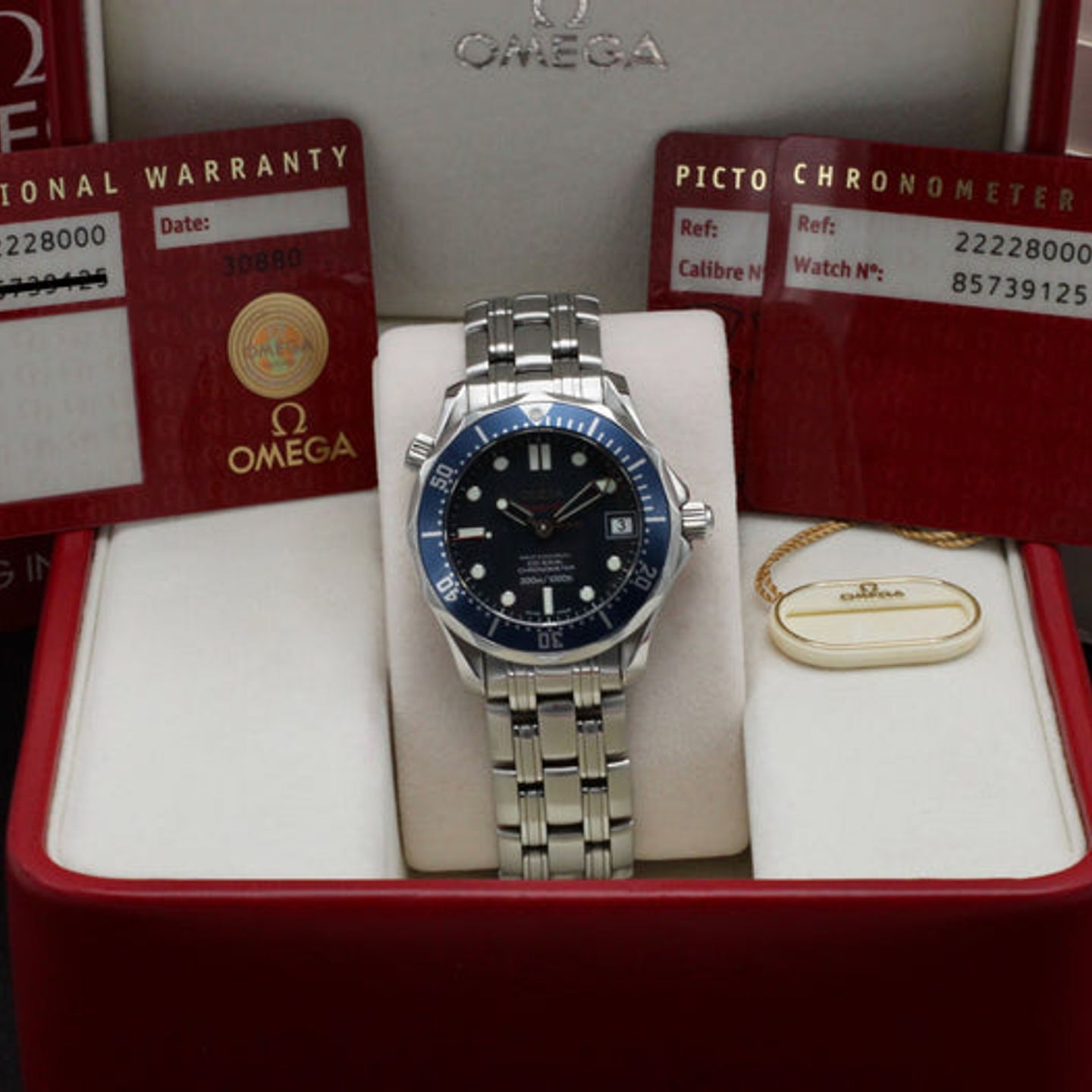 Omega Seamaster Diver 300 M 2222.80.00 (2008) - Blauw wijzerplaat 36mm Staal (3/7)