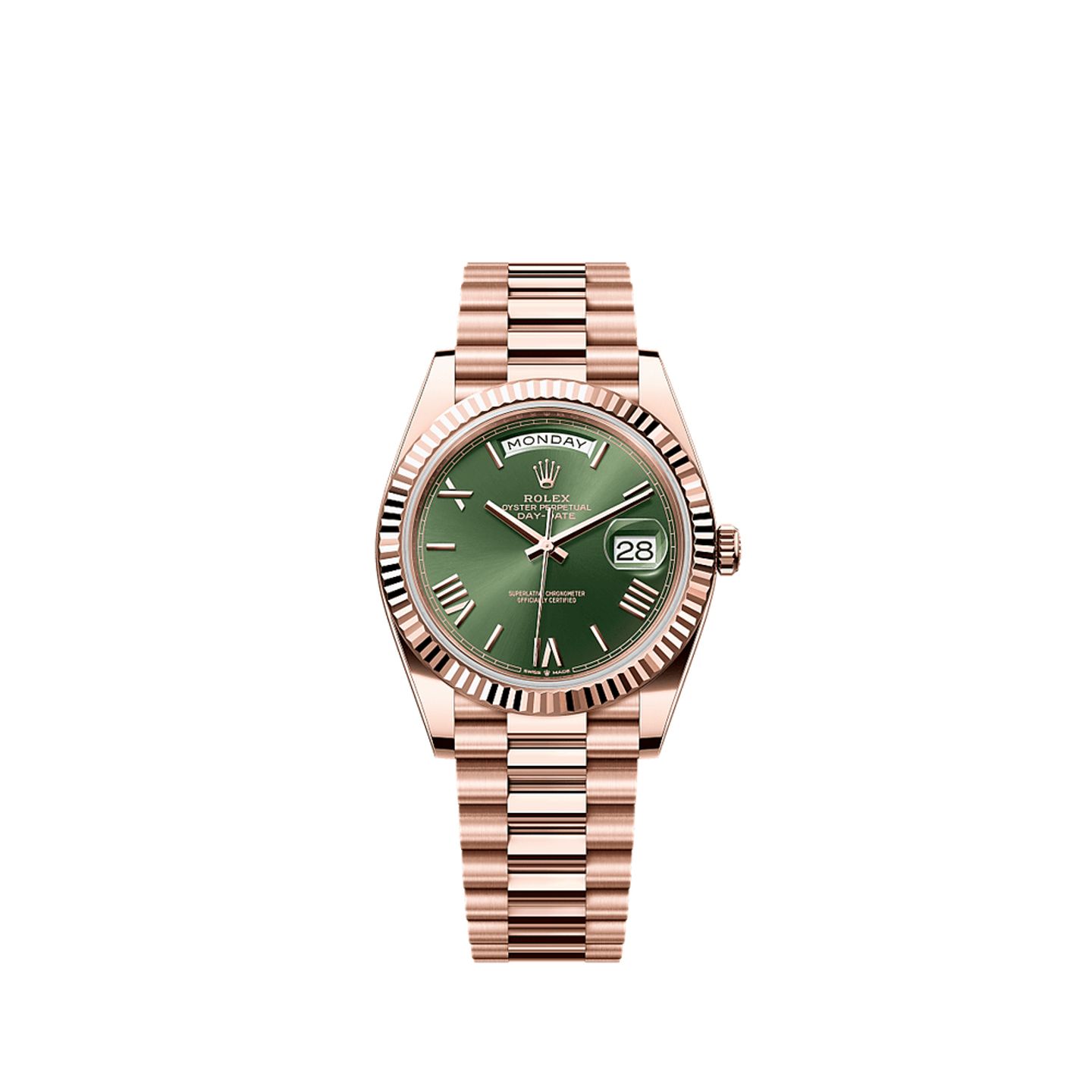 Rolex Day-Date 40 228235 (2025) - Groen wijzerplaat 40mm Roségoud (4/4)