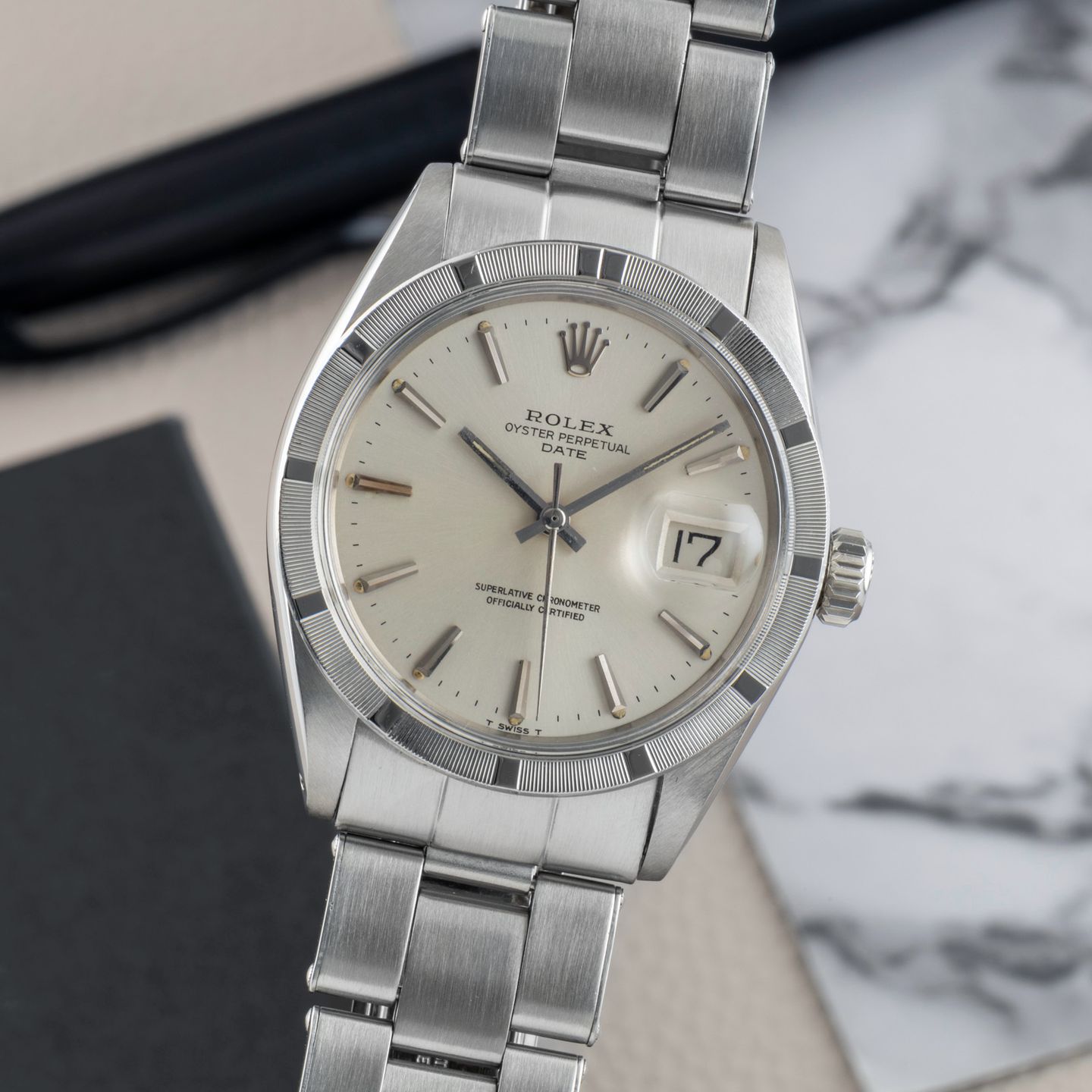 Rolex Oyster Perpetual Date 1501 (1969) - Zilver wijzerplaat 34mm Staal (3/8)