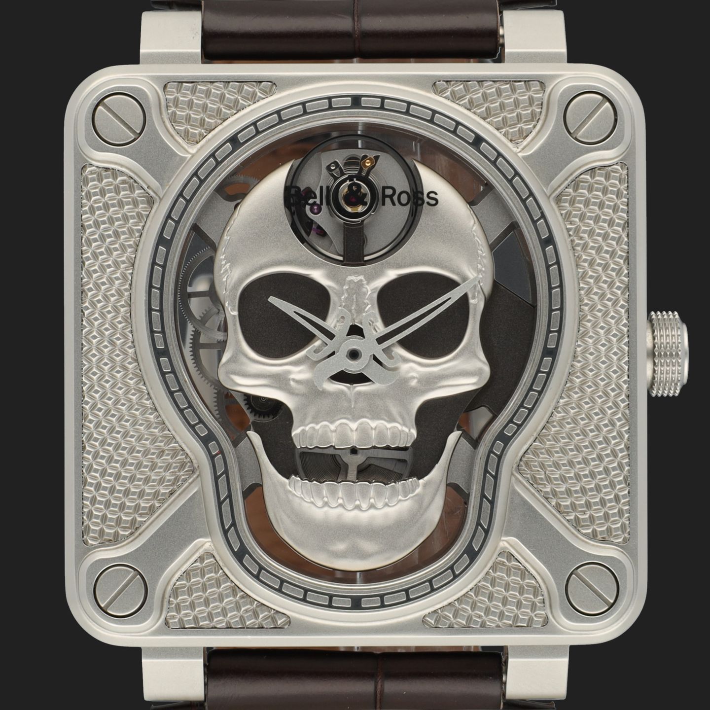 Bell & Ross BR 01 BR01-SKULL-SK (2018) - Zilver wijzerplaat 46mm Staal (2/8)