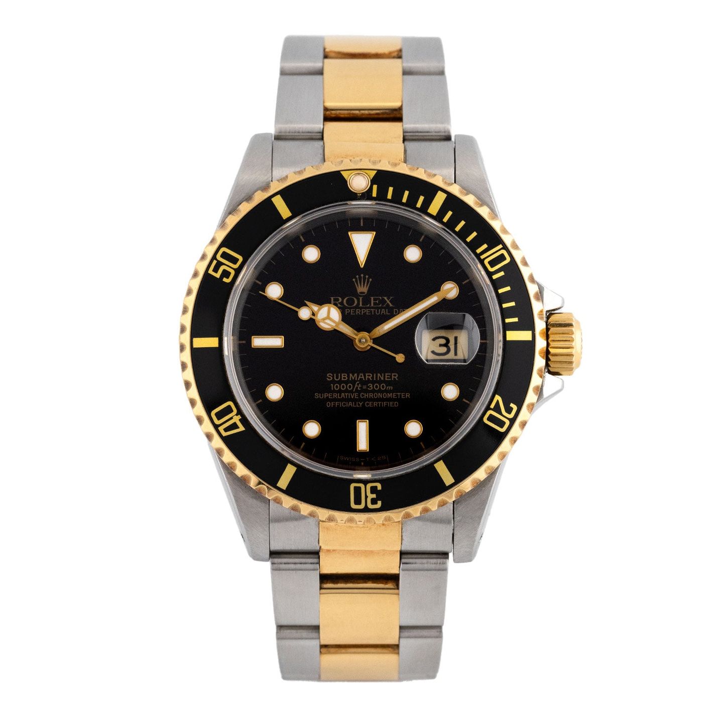 Rolex Submariner Date 16613 (1992) - Zwart wijzerplaat 40mm Goud/Staal (1/5)