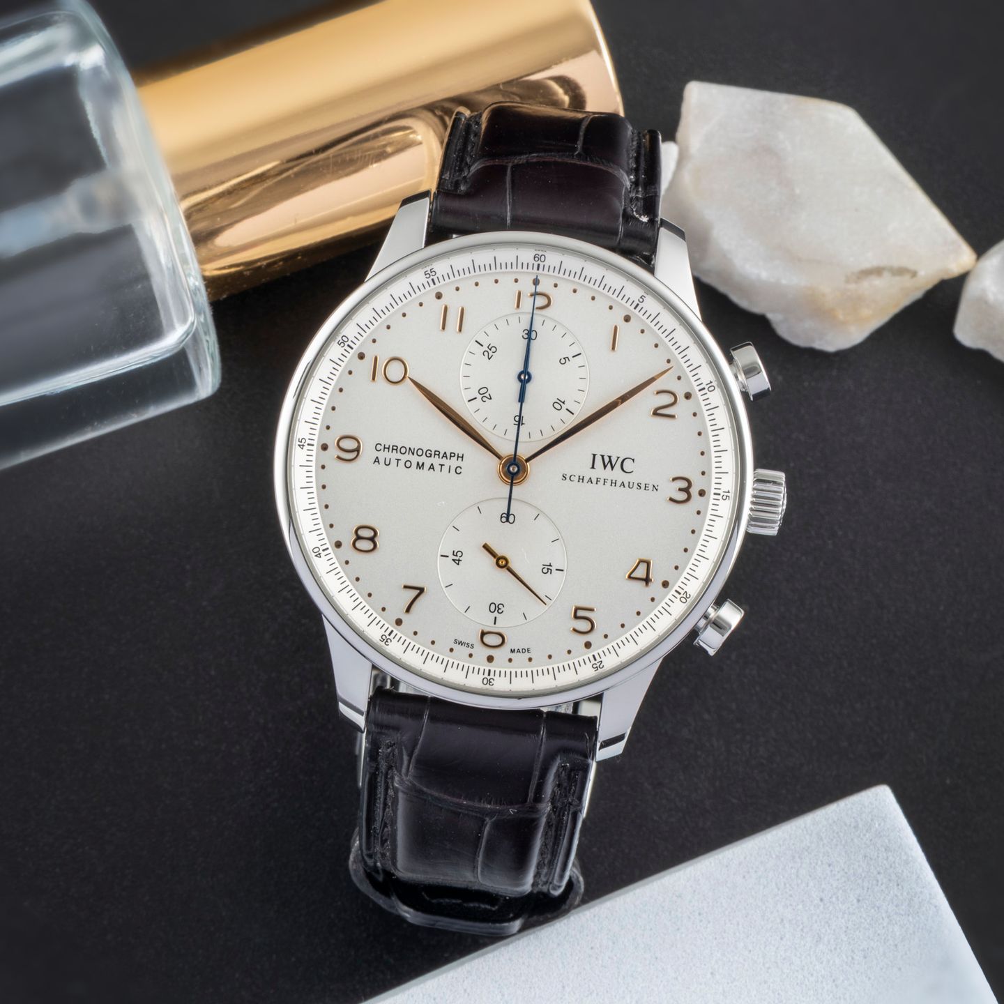 IWC Portuguese Chronograph IW371445 (Onbekend (willekeurig serienummer)) - Zilver wijzerplaat 41mm Staal (1/8)