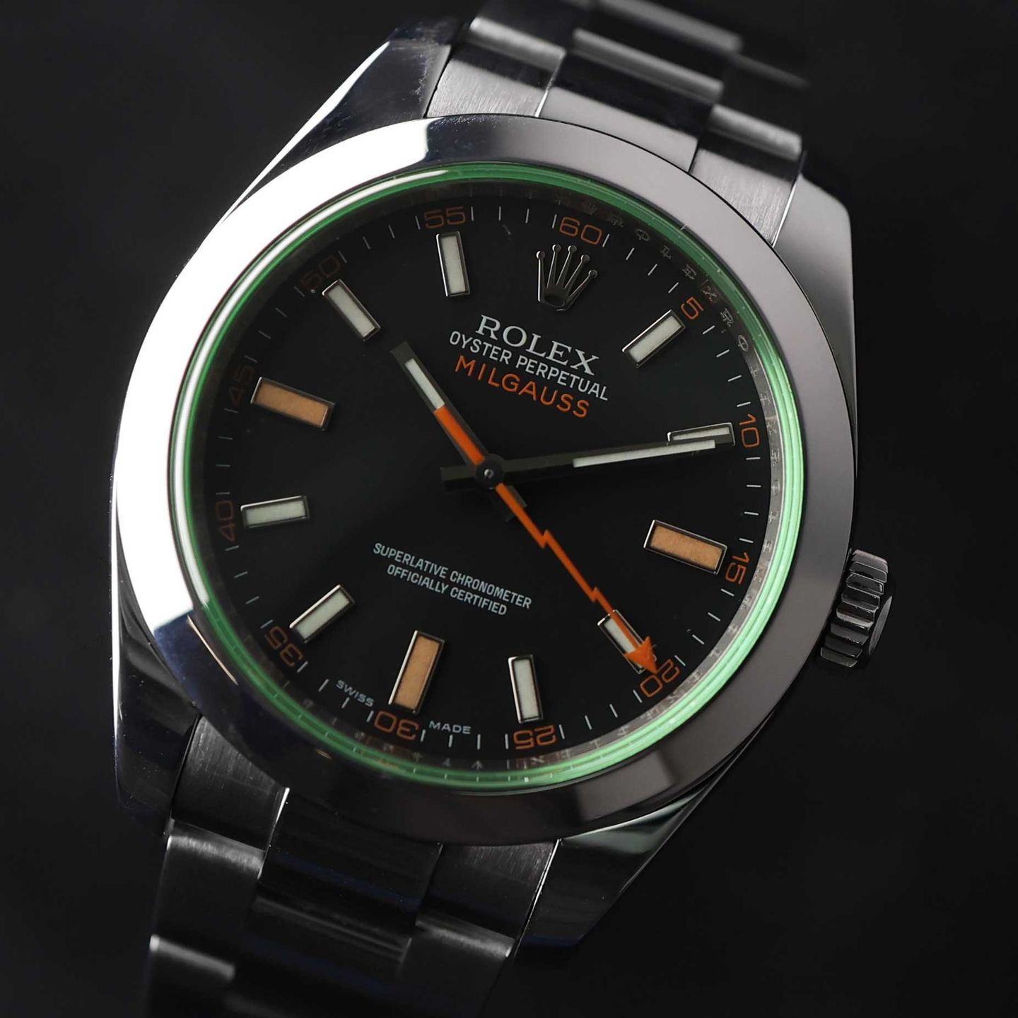 Rolex Milgauss 116400GV (2010) - 40 mm Steel case (2/3)