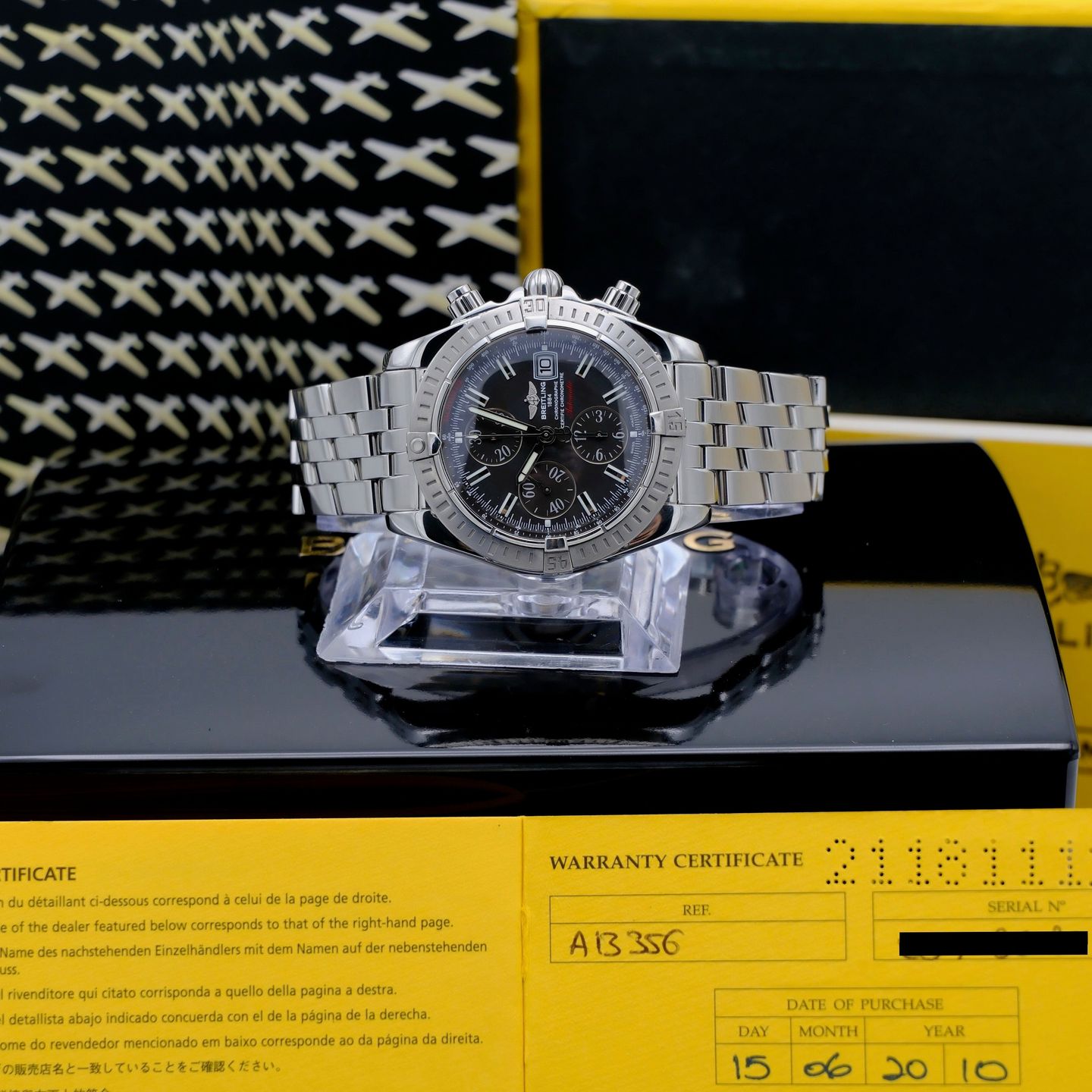 Breitling Chronomat Evolution A13356 (2010) - Zwart wijzerplaat 44mm Staal (3/8)