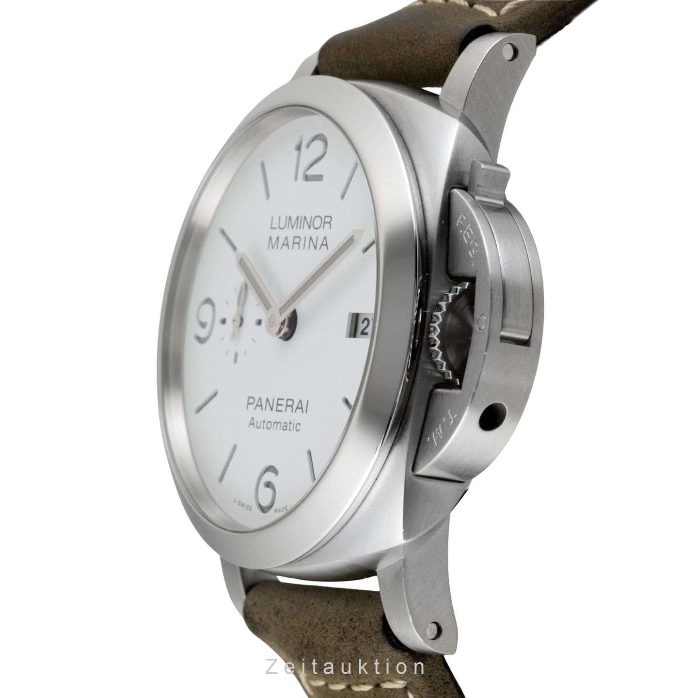 Panerai Luminor Marina PAM01314 (Unknown (random serial)) - White dial 44 mm Steel case (5/8)