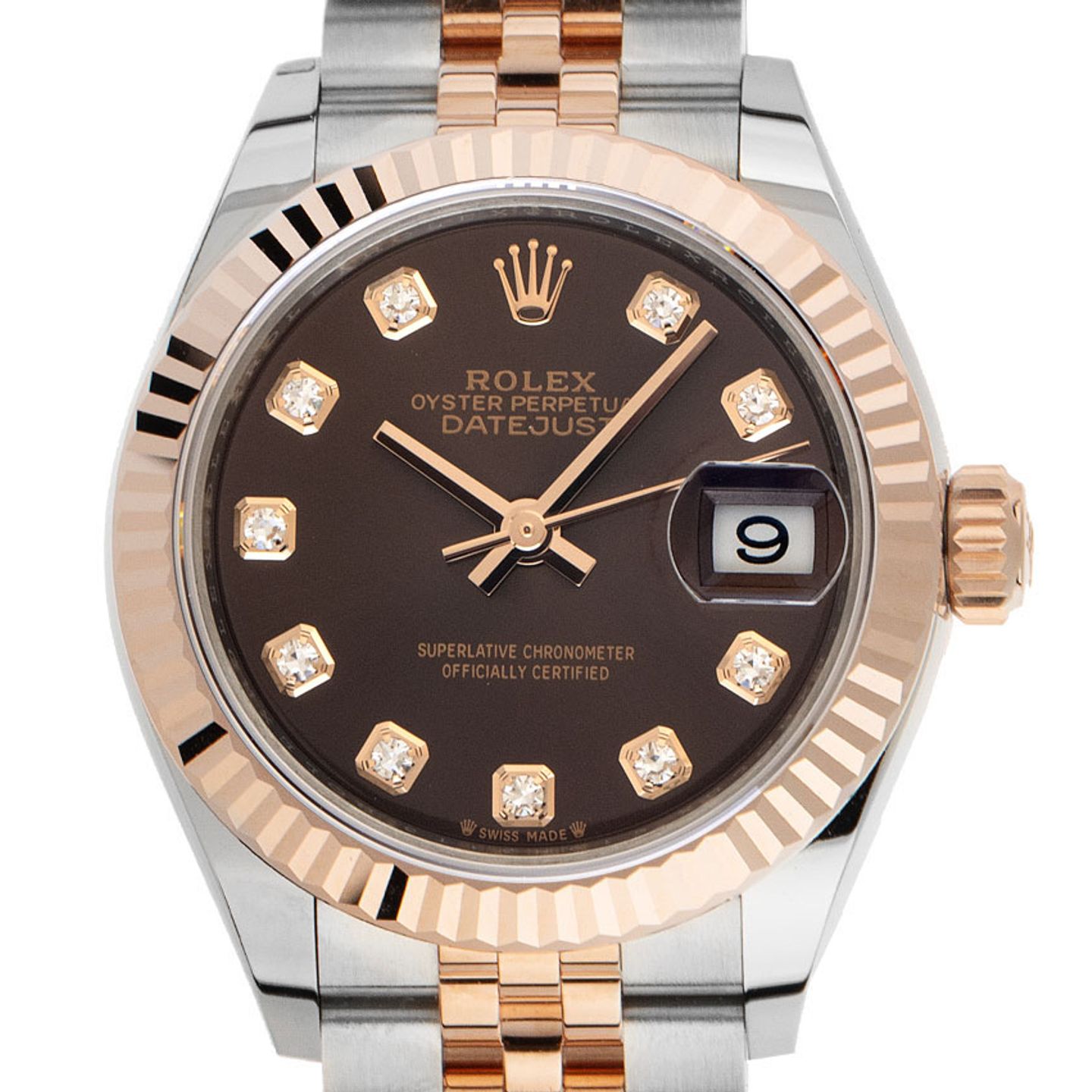 Rolex Lady-Datejust 279171 (2021) - Brown dial 28 mm Gold/Steel case (1/7)