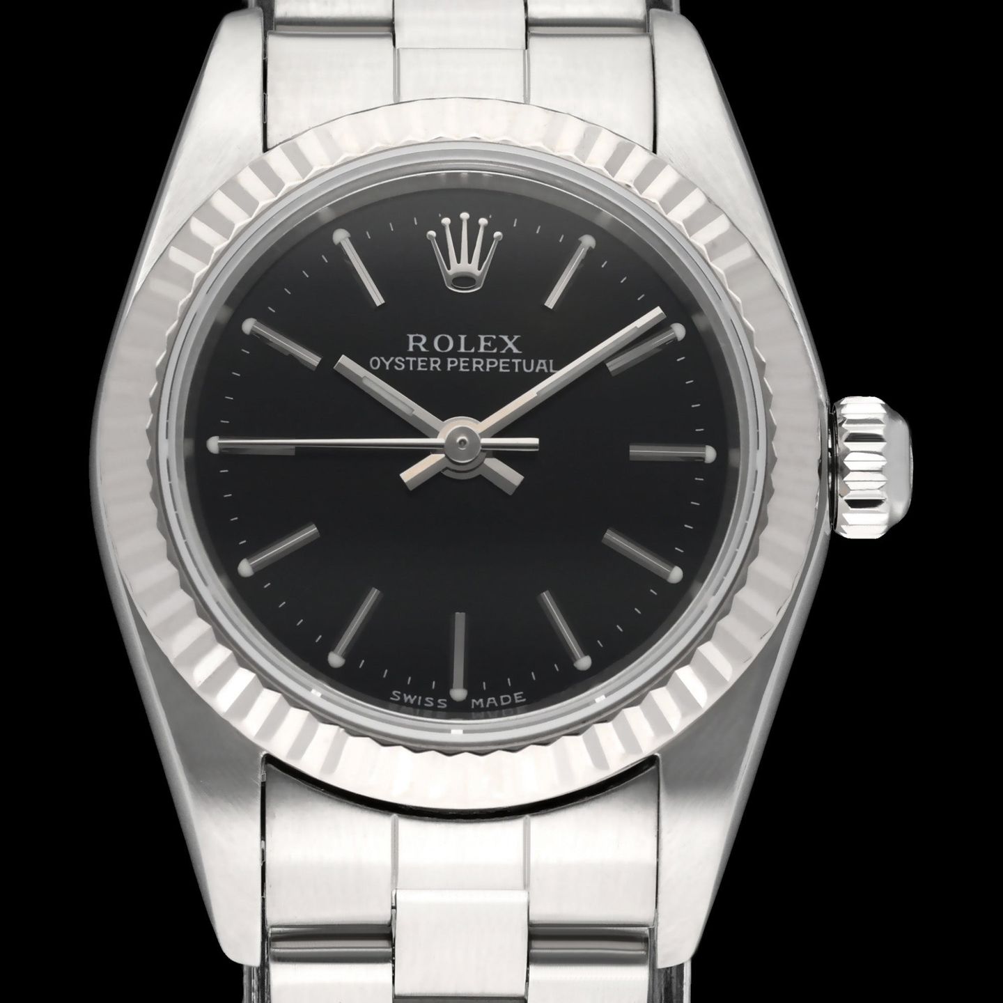 Rolex Oyster Perpetual 26 76094 (2005) - Black dial 26 mm Steel case (1/6)