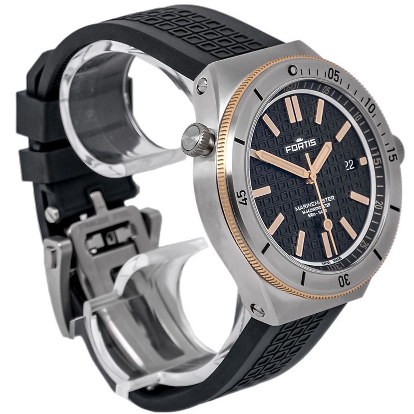 Fortis Marinemaster F8120015 (2024) - Zwart wijzerplaat 44mm Staal (3/7)