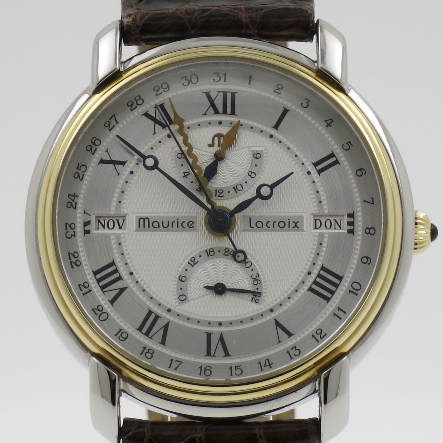 Maurice Lacroix Masterpiece 51411 (1994) - Silver dial 38 mm Gold/Steel case (1/4)