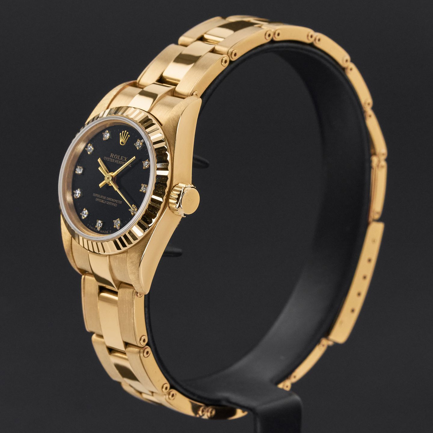 Rolex Oyster Perpetual 26 67198 (1995) - 26 mm Yellow Gold case (4/8)
