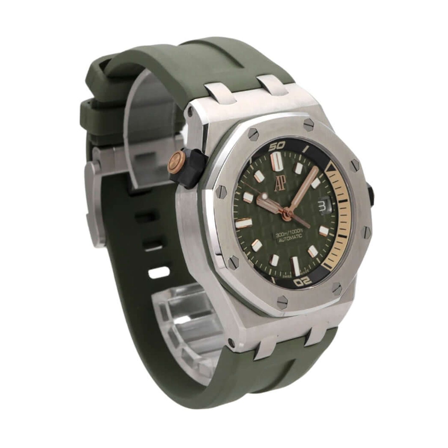 Audemars Piguet Royal Oak Offshore Diver 15720ST.OO.A052CA.01 (2021) - Green dial 42 mm Steel case (4/8)
