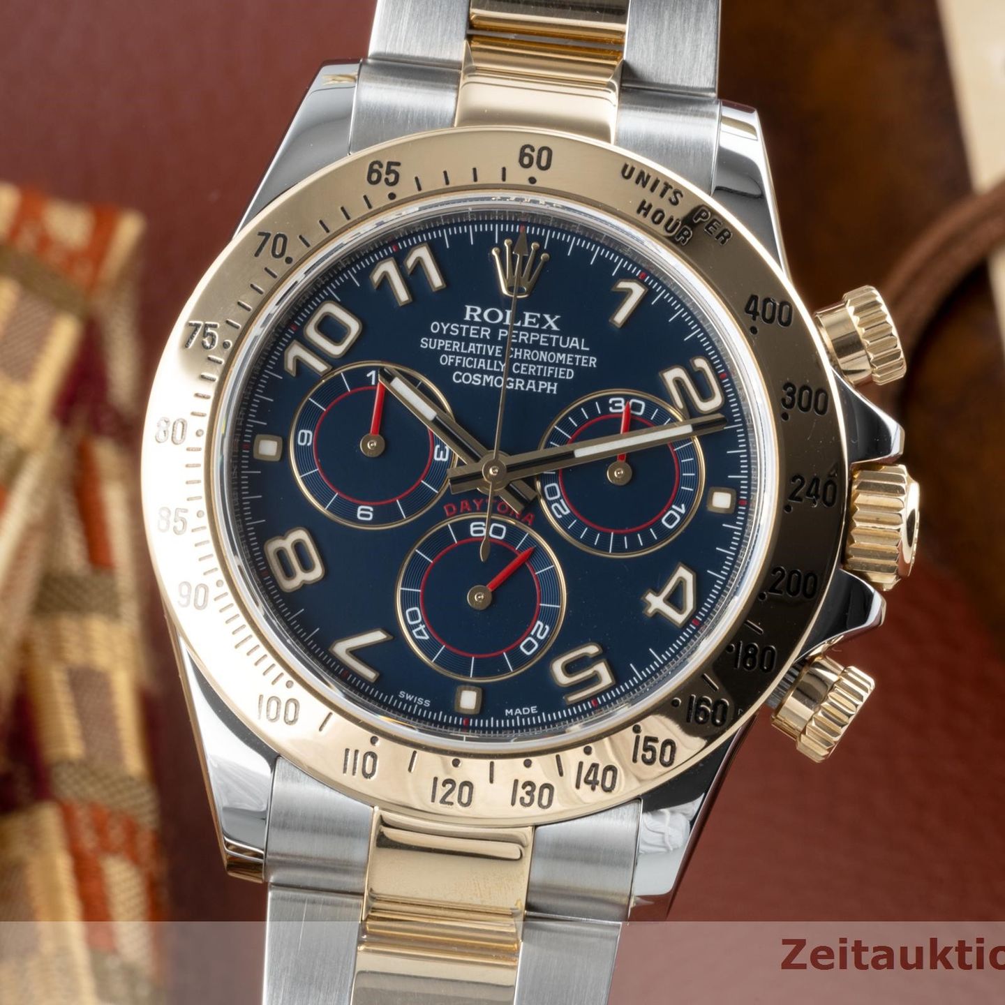 Rolex Daytona 116523 (Onbekend (willekeurig serienummer)) - Blauw wijzerplaat 40mm Goud/Staal (3/8)