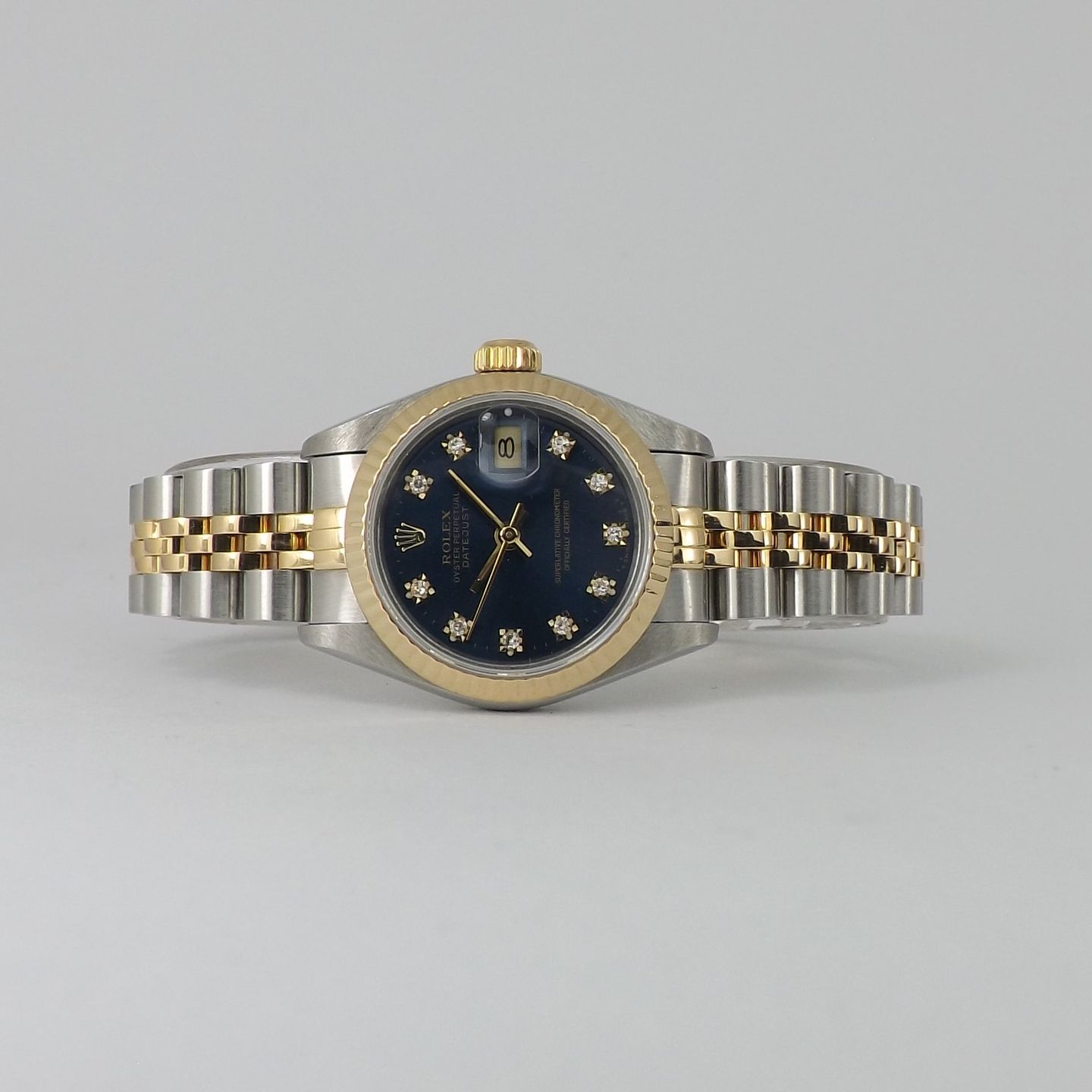 Rolex Lady-Datejust 69173 (1991) - Blauw wijzerplaat 26mm Goud/Staal (2/8)