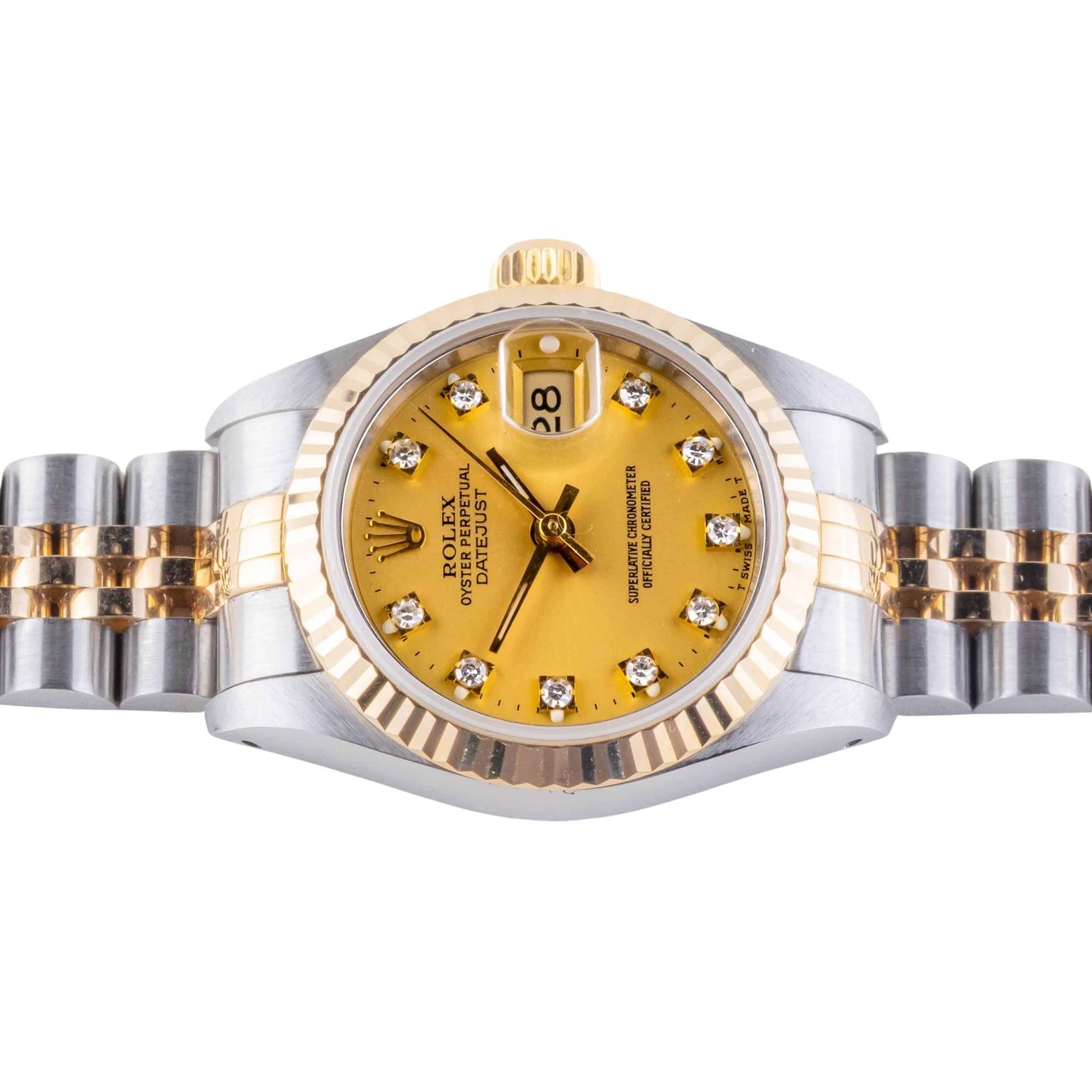 Rolex Lady-Datejust 69173 (1993) - Champagne dial 26 mm Gold/Steel case (5/8)
