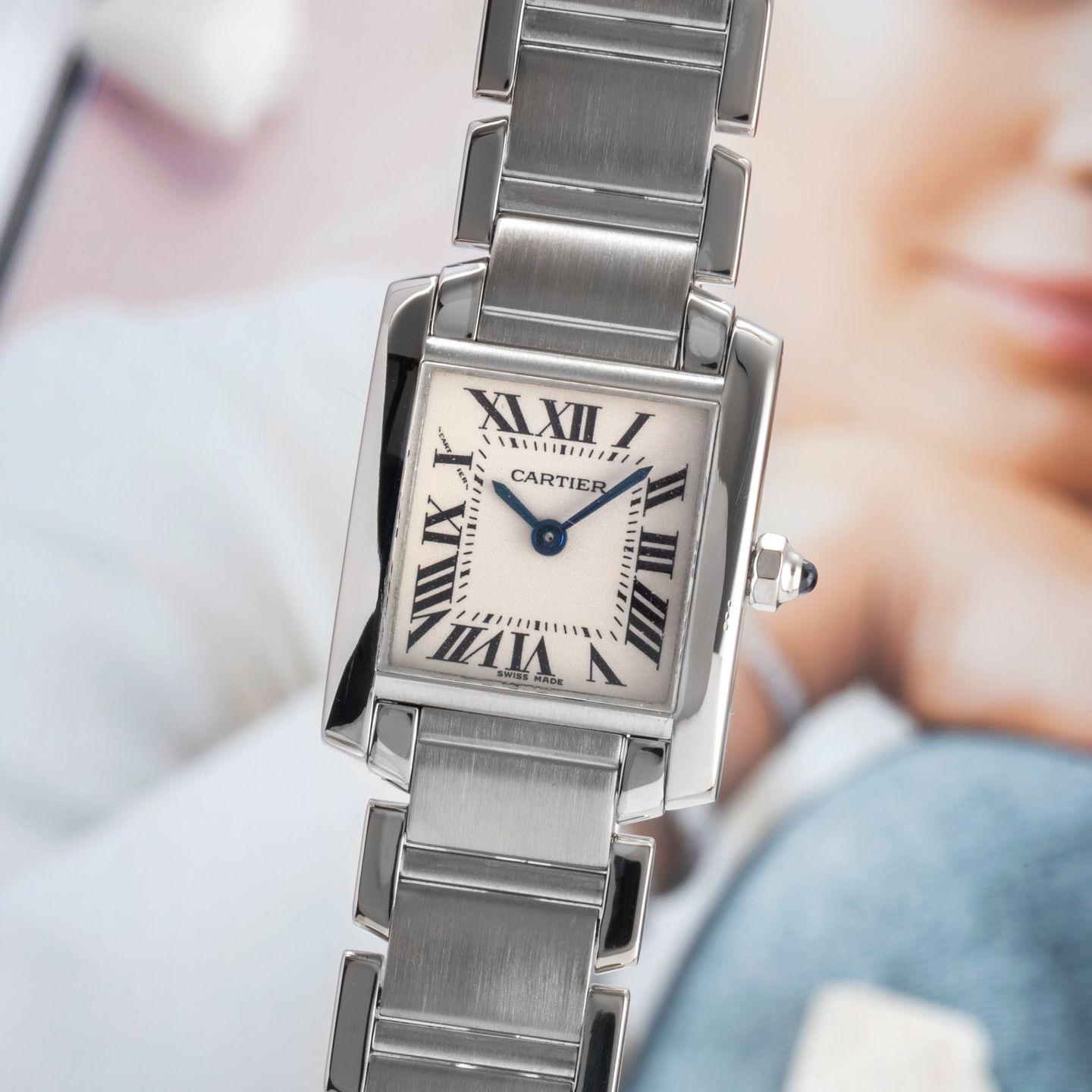 Cartier Tank Française W50012S3 (2005) - Zilver wijzerplaat 20mm Witgoud (3/8)