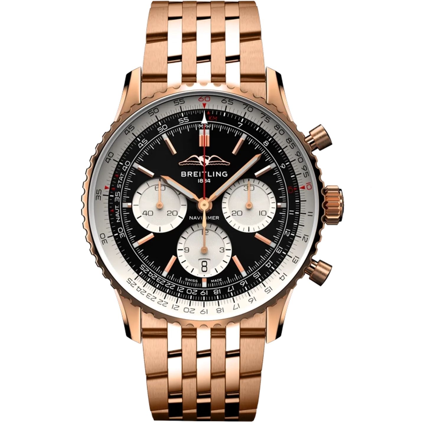 Breitling Navitimer 1 B01 Chronograph RB0138211B1R1 (2026) - Zwart wijzerplaat 43mm Roodgoud (1/1)