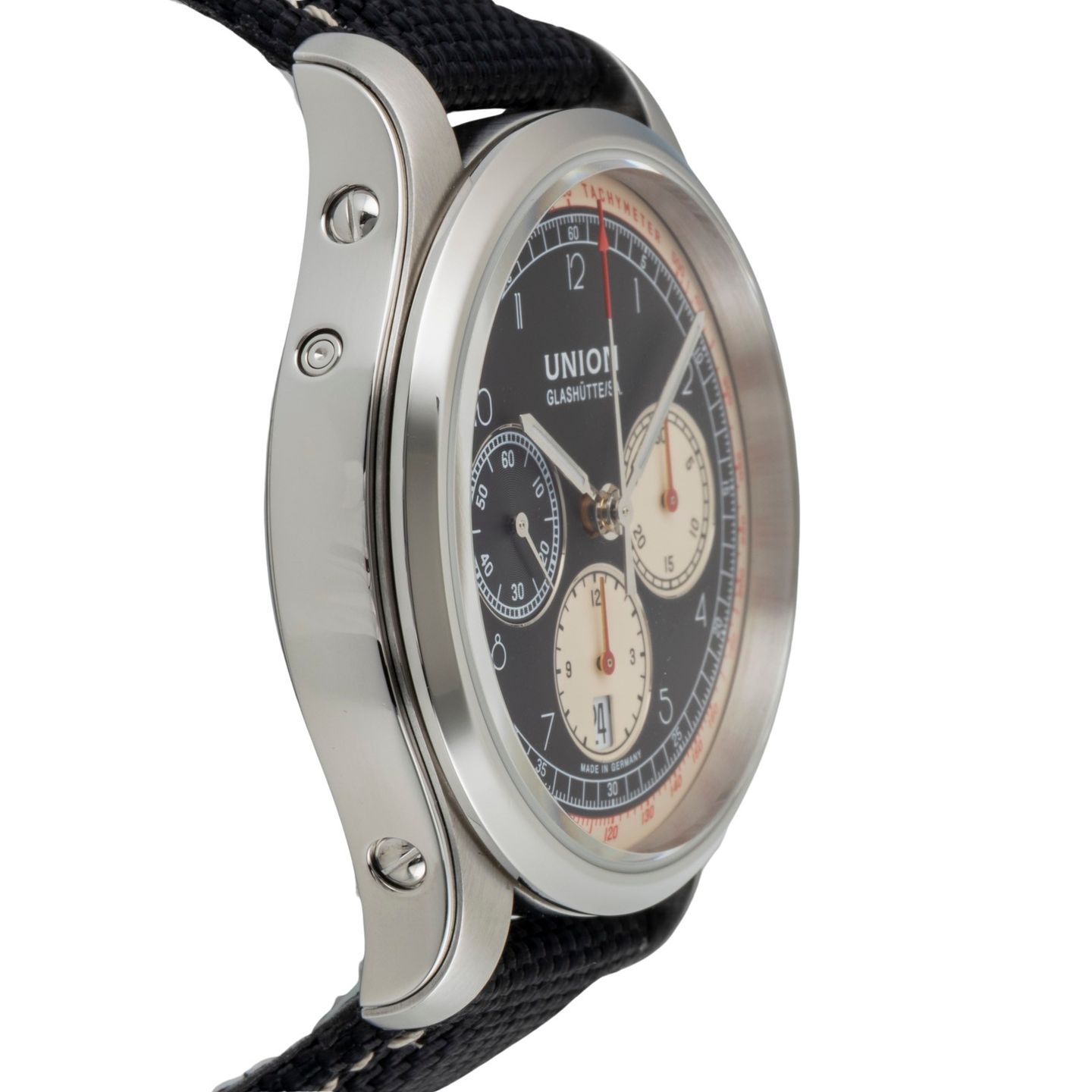 Union Glashütte Belisar Chronograph D009.427.16.052.00 (Unknown (random serial)) - Black dial 45 mm Steel case (7/8)