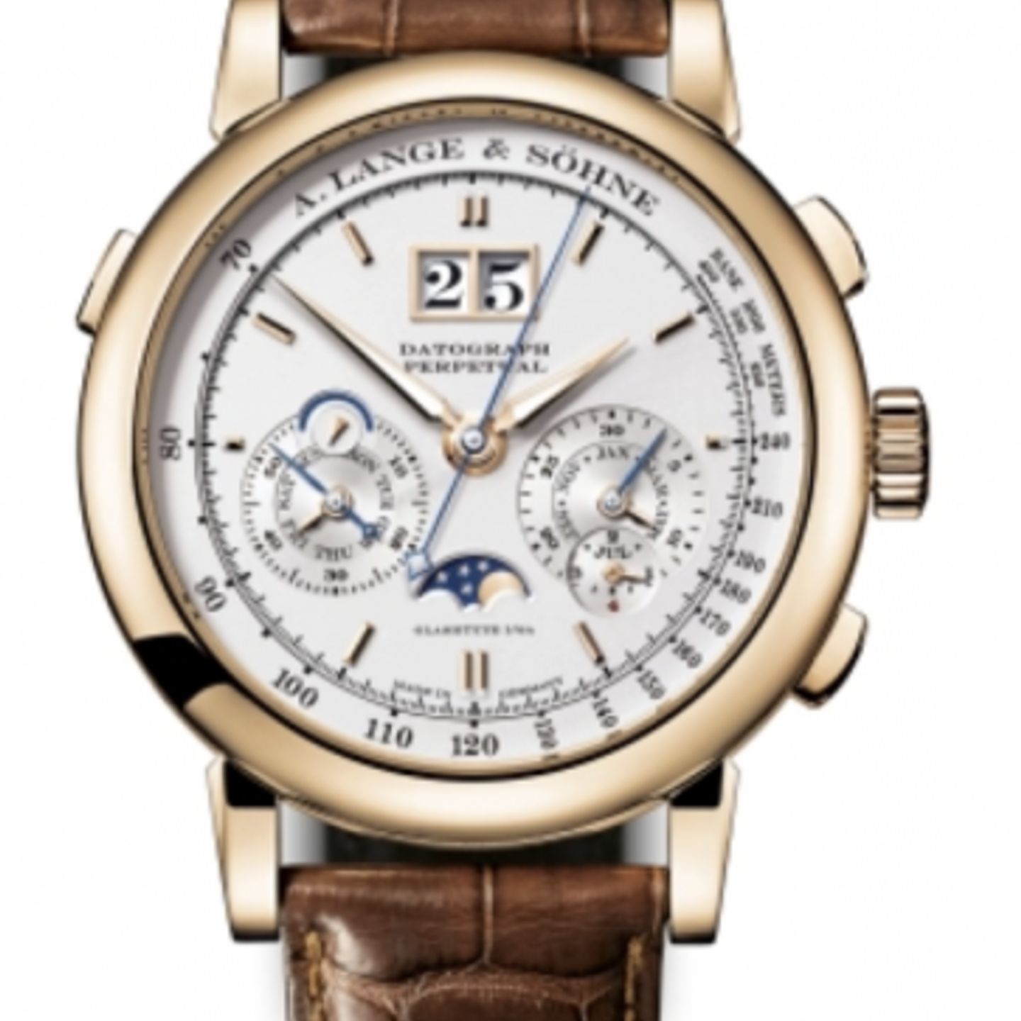 A. Lange & Söhne Datograph 410.032 (Unknown (random serial)) - Silver dial 41 mm Rose Gold case (1/1)