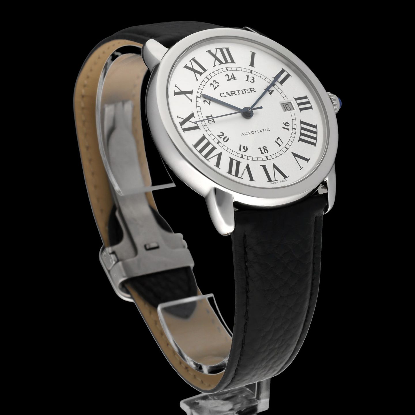 Cartier Ronde Solo de Cartier 3517 (2014) - Zilver wijzerplaat 42mm Staal (6/8)