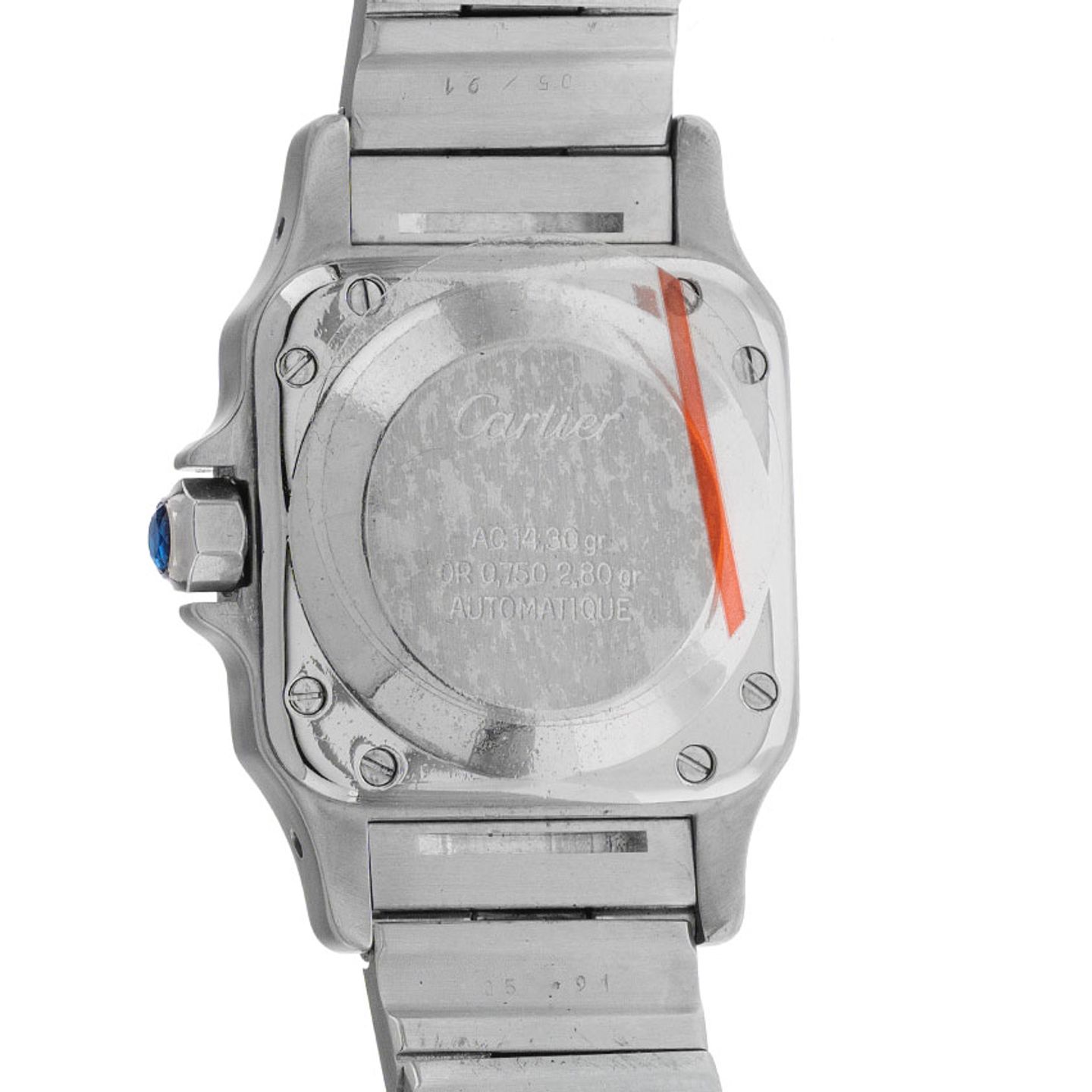 Cartier Santos 0902 (1999) - Wit wijzerplaat 24mm Goud/Staal (5/6)