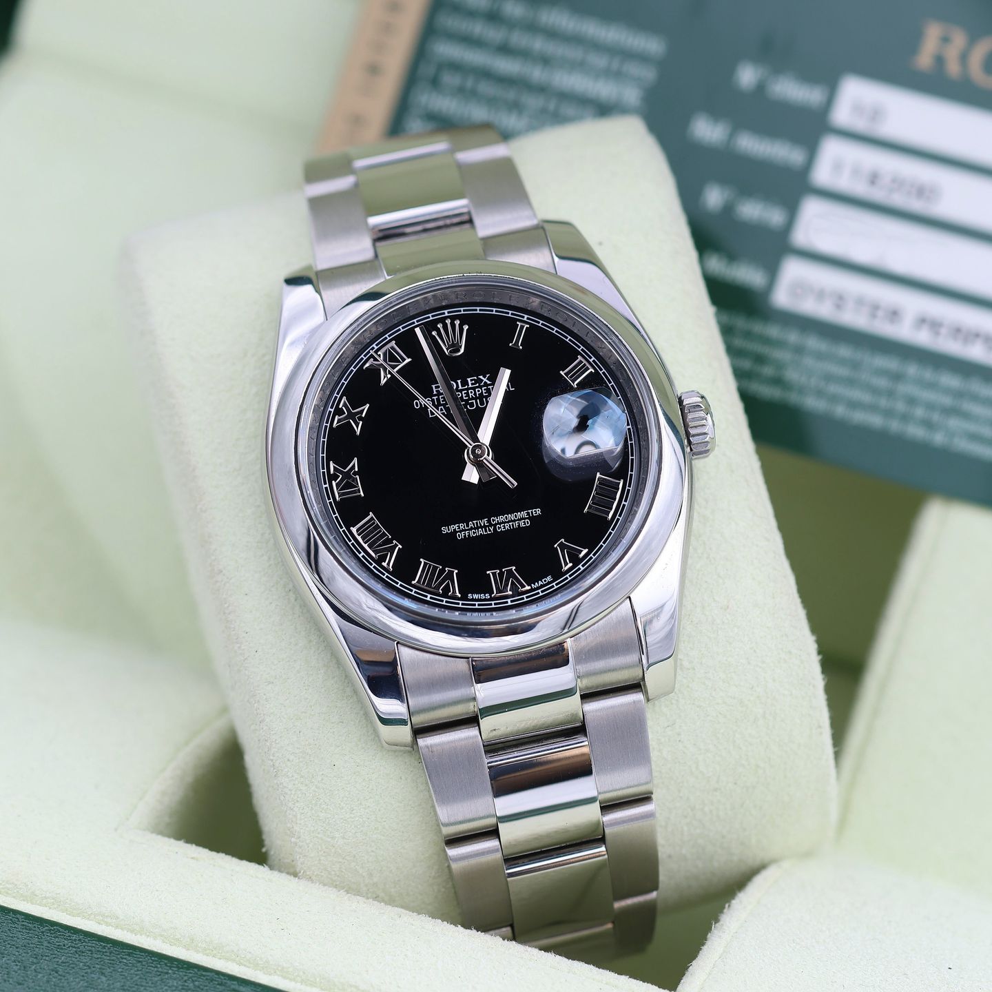 Rolex Datejust 36 116200 (Onbekend (willekeurig serienummer)) - Zwart wijzerplaat 36mm Staal (1/8)