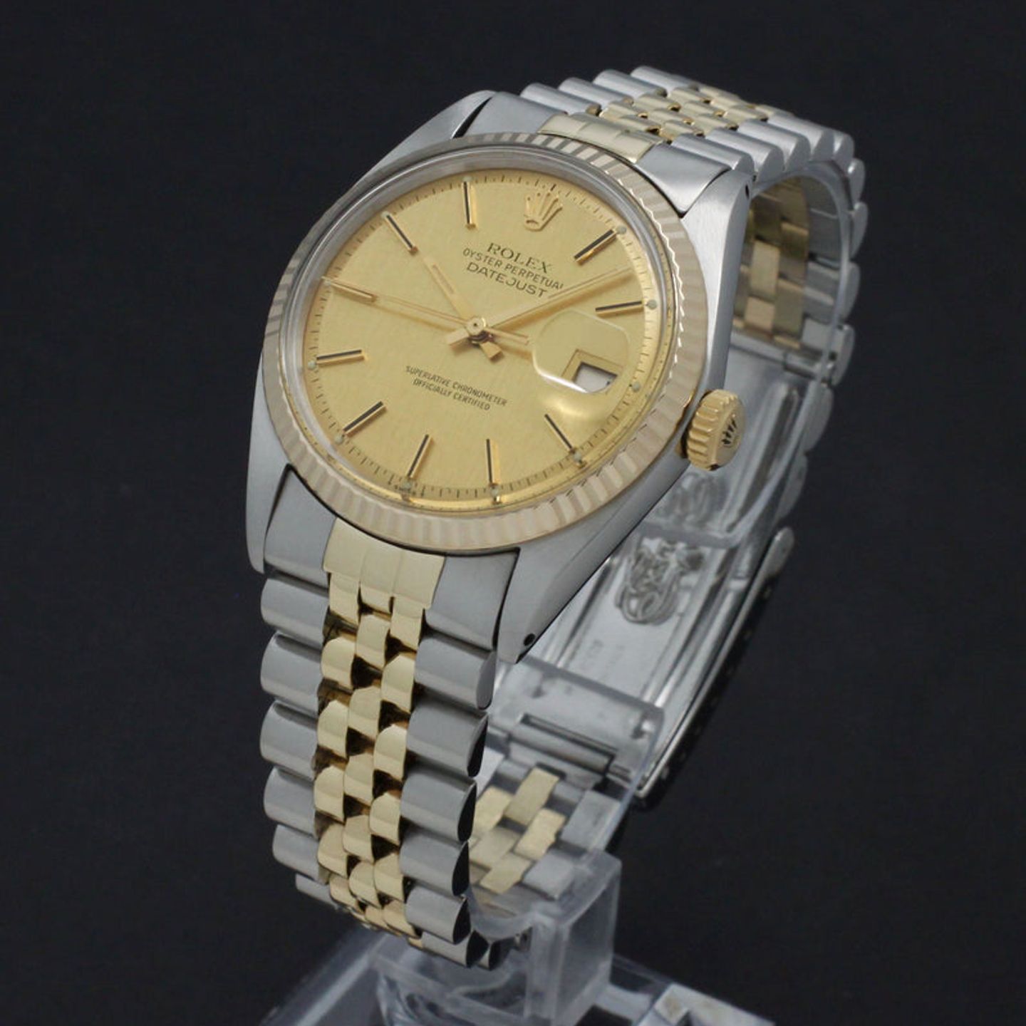 Rolex Datejust 1601/3 (1972) - Gold dial 36 mm Gold/Steel case (2/7)