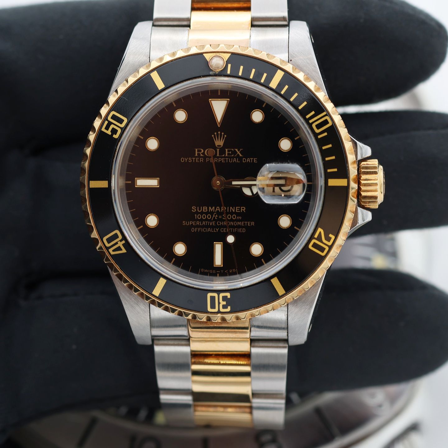 Rolex Submariner Date 16613LB (1989) - Blauw wijzerplaat 40mm Goud/Staal (7/8)