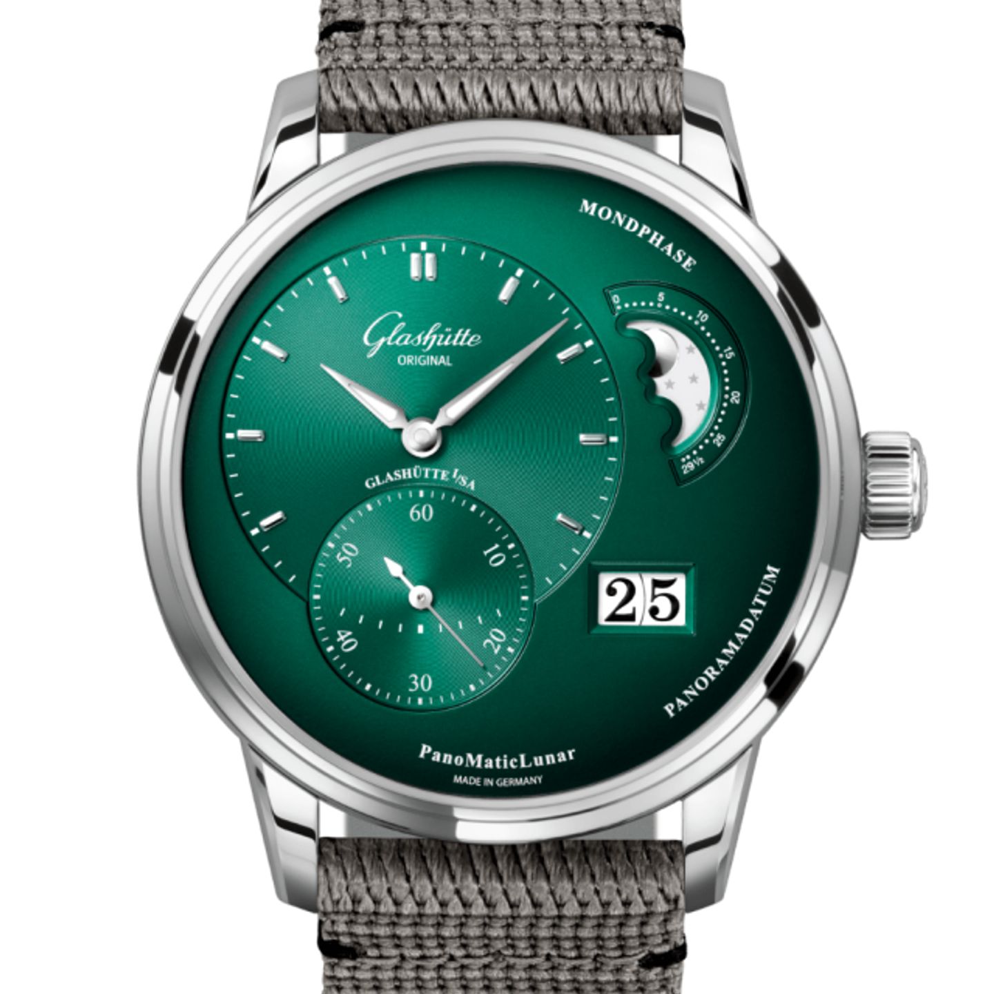 Glashütte Original PanoMaticLunar 1-90-02-13-32-66 (2024) - Green dial 40 mm Steel case (2/2)