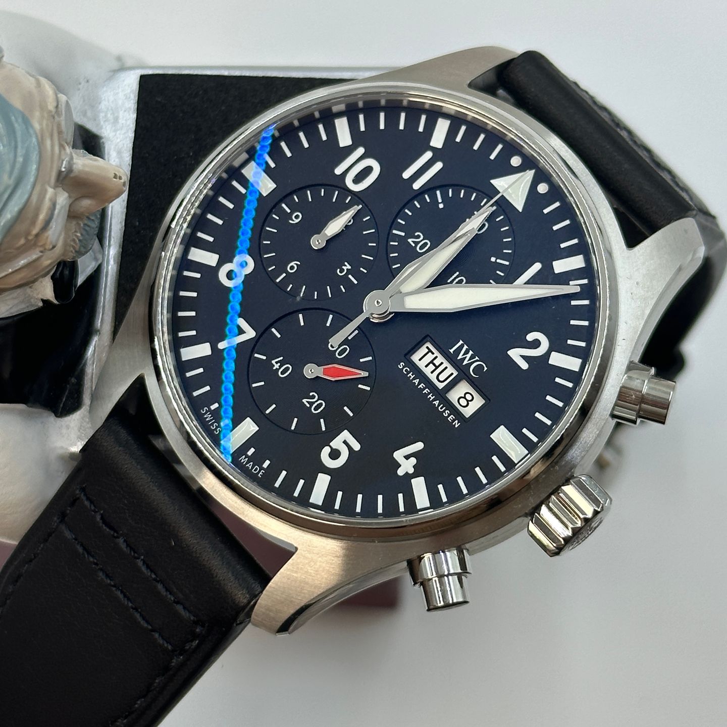 IWC Pilot Chronograph IW378001 (2023) - Zwart wijzerplaat 43mm Staal (1/8)