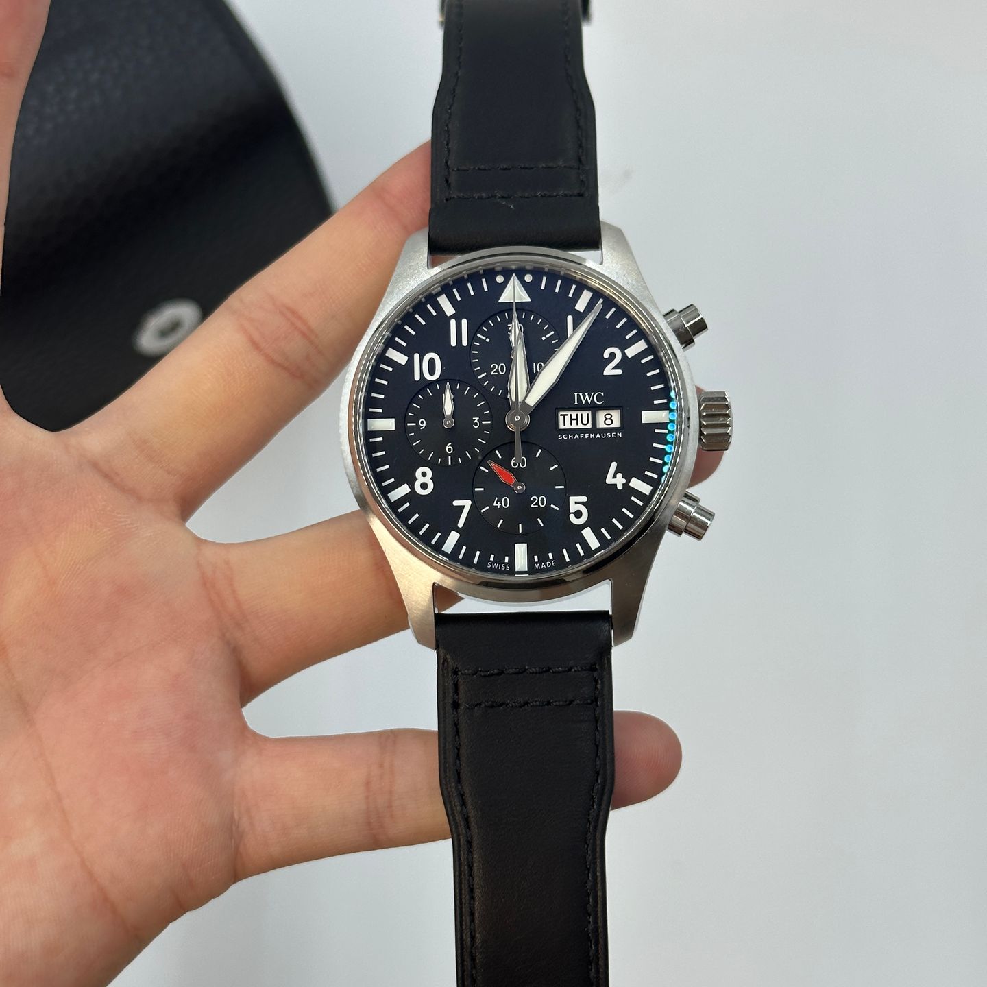 IWC Pilot Chronograph IW378001 (2023) - Zwart wijzerplaat 43mm Staal (6/8)