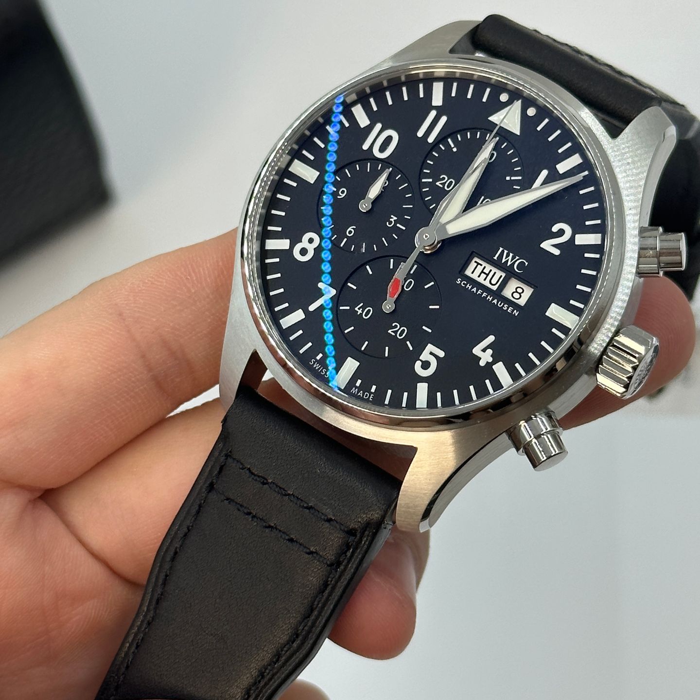 IWC Pilot Chronograph IW378001 (2023) - Zwart wijzerplaat 43mm Staal (8/8)