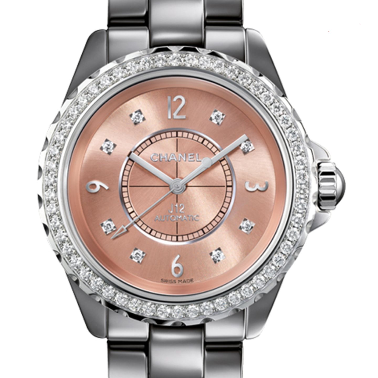 Chanel J12 H2564 (2023) - Pink dial 38 mm Ceramic case (1/1)