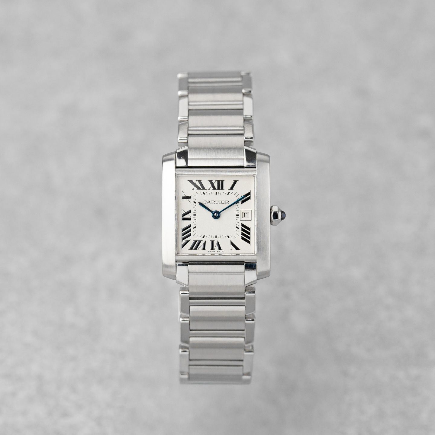 Cartier Tank Française W51011Q3 (Onbekend (willekeurig serienummer)) - Zilver wijzerplaat 25mm Staal (1/8)