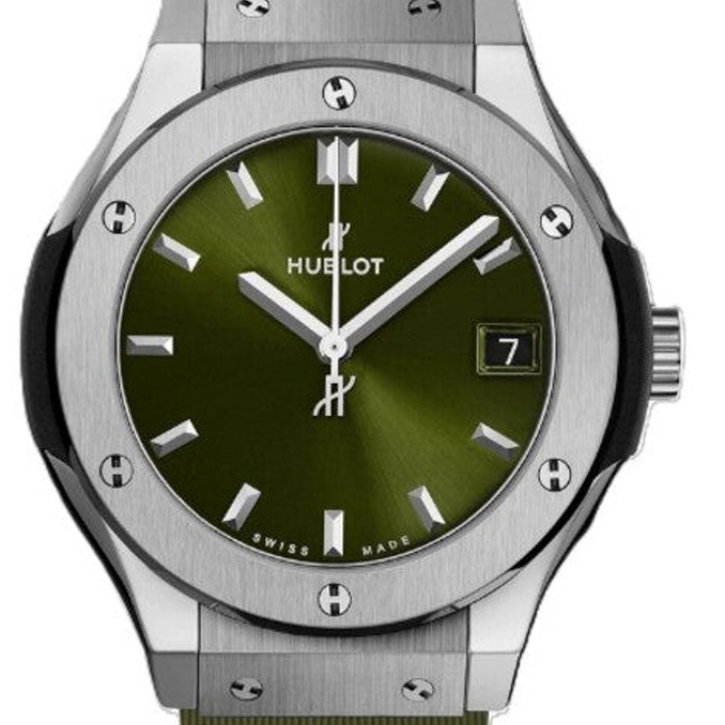 Hublot Classic Fusion Quartz 581.NX.8970.RX (2025) - Groen wijzerplaat 33mm Titanium (1/1)