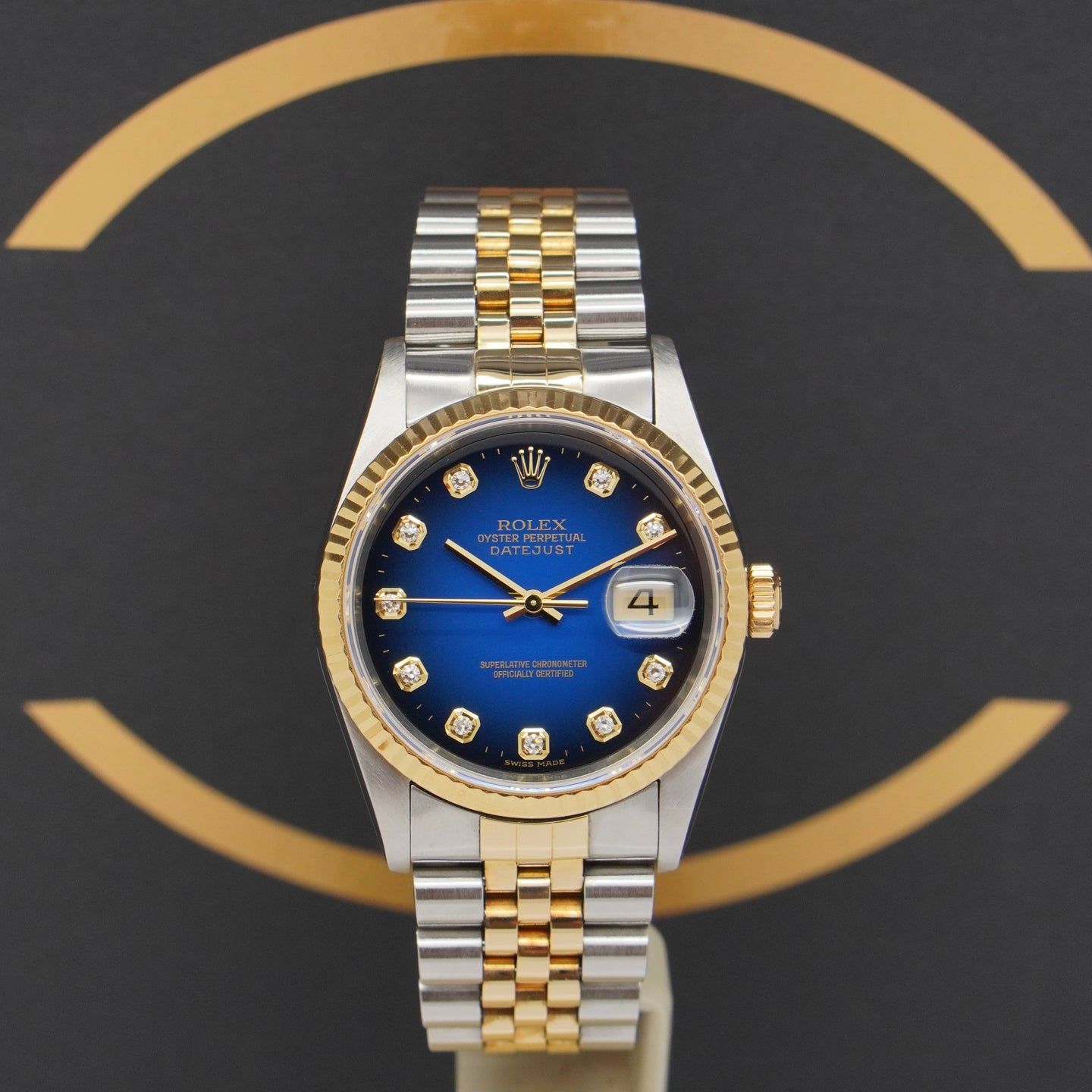 Rolex Datejust 36 16233 (1997) - Blue dial 36 mm Gold/Steel case (1/7)