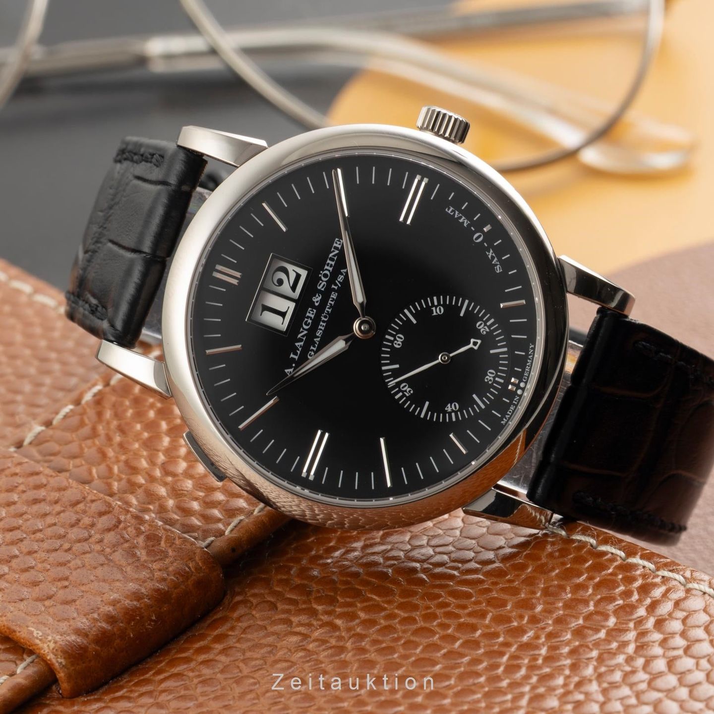 A. Lange & Söhne Langematik 308.027 (Onbekend (willekeurig serienummer)) - Zwart wijzerplaat 37mm Witgoud (2/8)