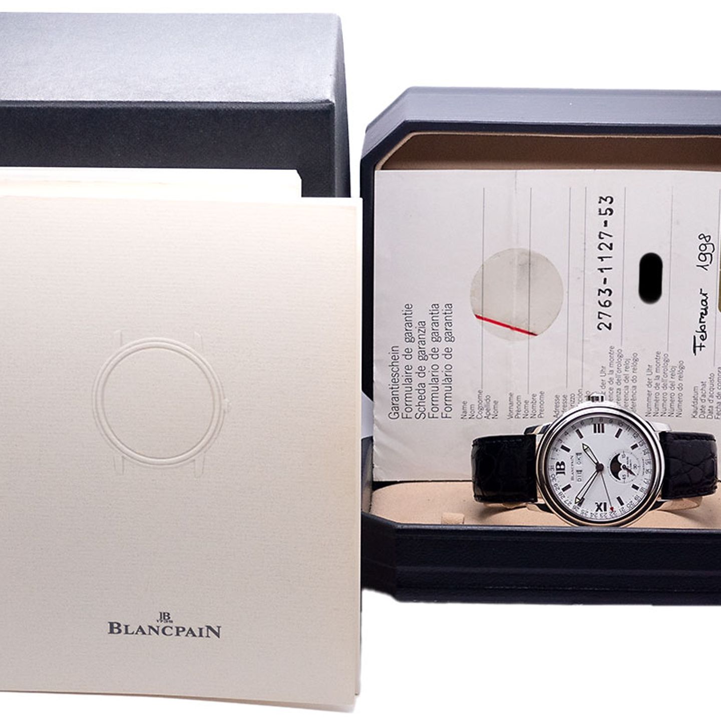 Blancpain Léman Moonphase 2763-1127-53 (1998) - White dial 38 mm Steel case (6/6)